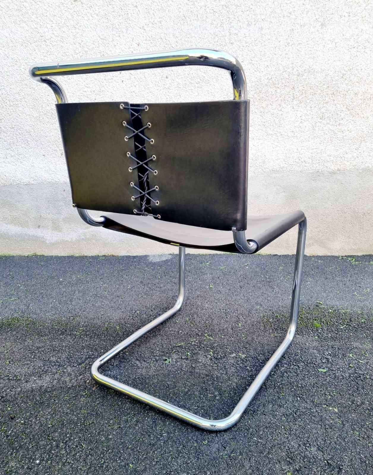 Bauhaus Spoleto Chair Designed by Ludwig Mies van der Rohe for Knoll, Italy 70s For Sale 2