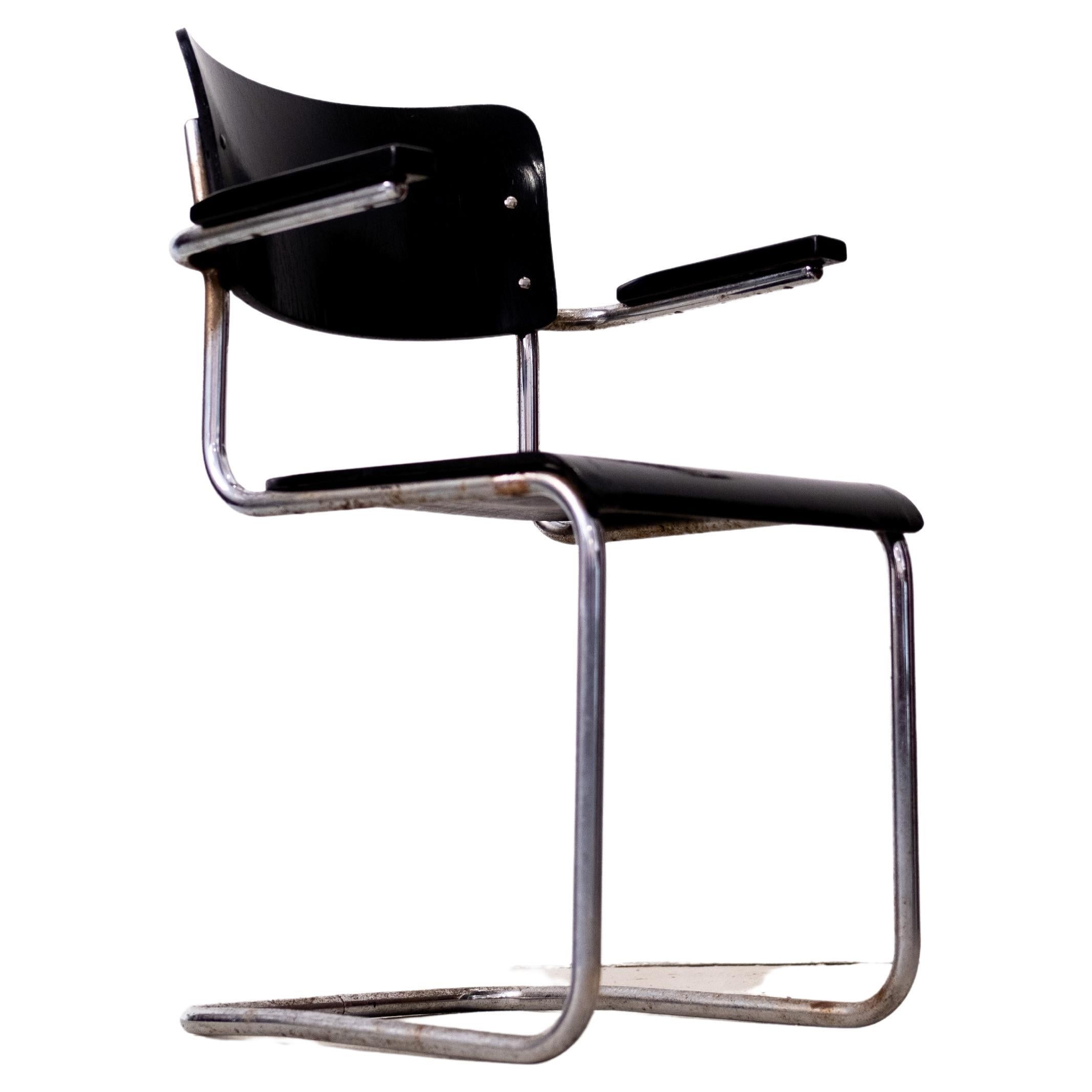 Fauteuil Bauhaus Steelpipe conçu par Mart Stam, par Mauser Werke (Ger, 1940)