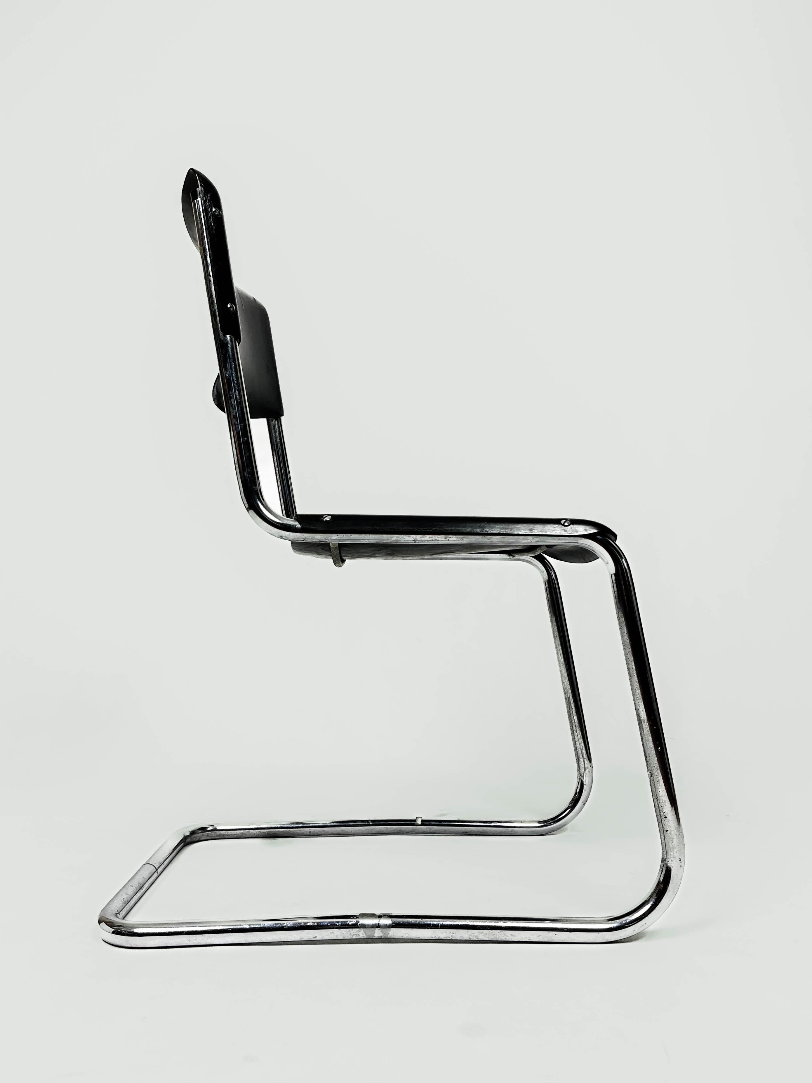 Bauhaus Stahlrohr Freischwinger/Sessel von Bremshey & CO (Allemagne, 1950) en vente 1