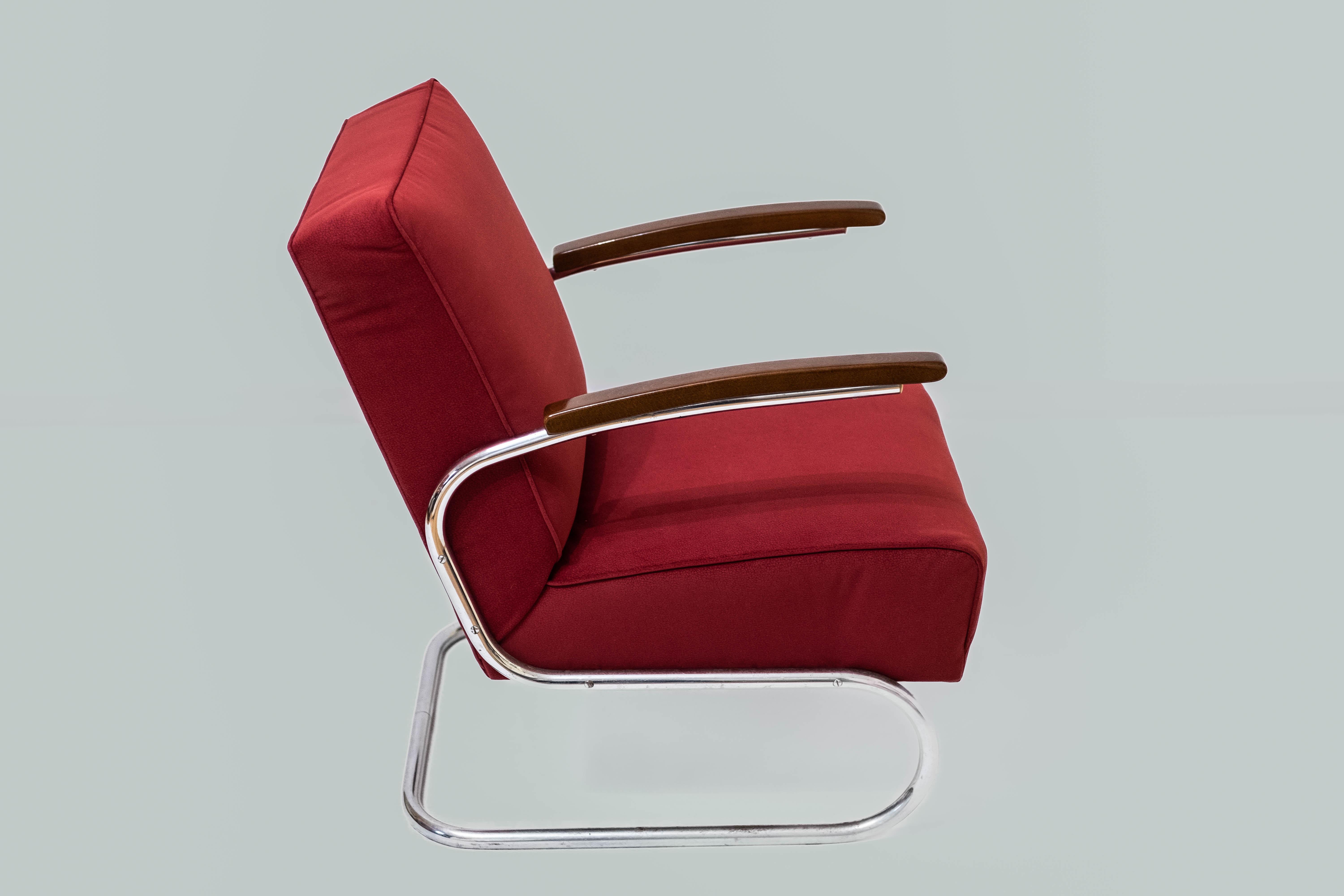 Bauhaus Steelpipe-Fauteuil by Walter Knoll for Tonet Brothers (Vienna, 1935) For Sale 6