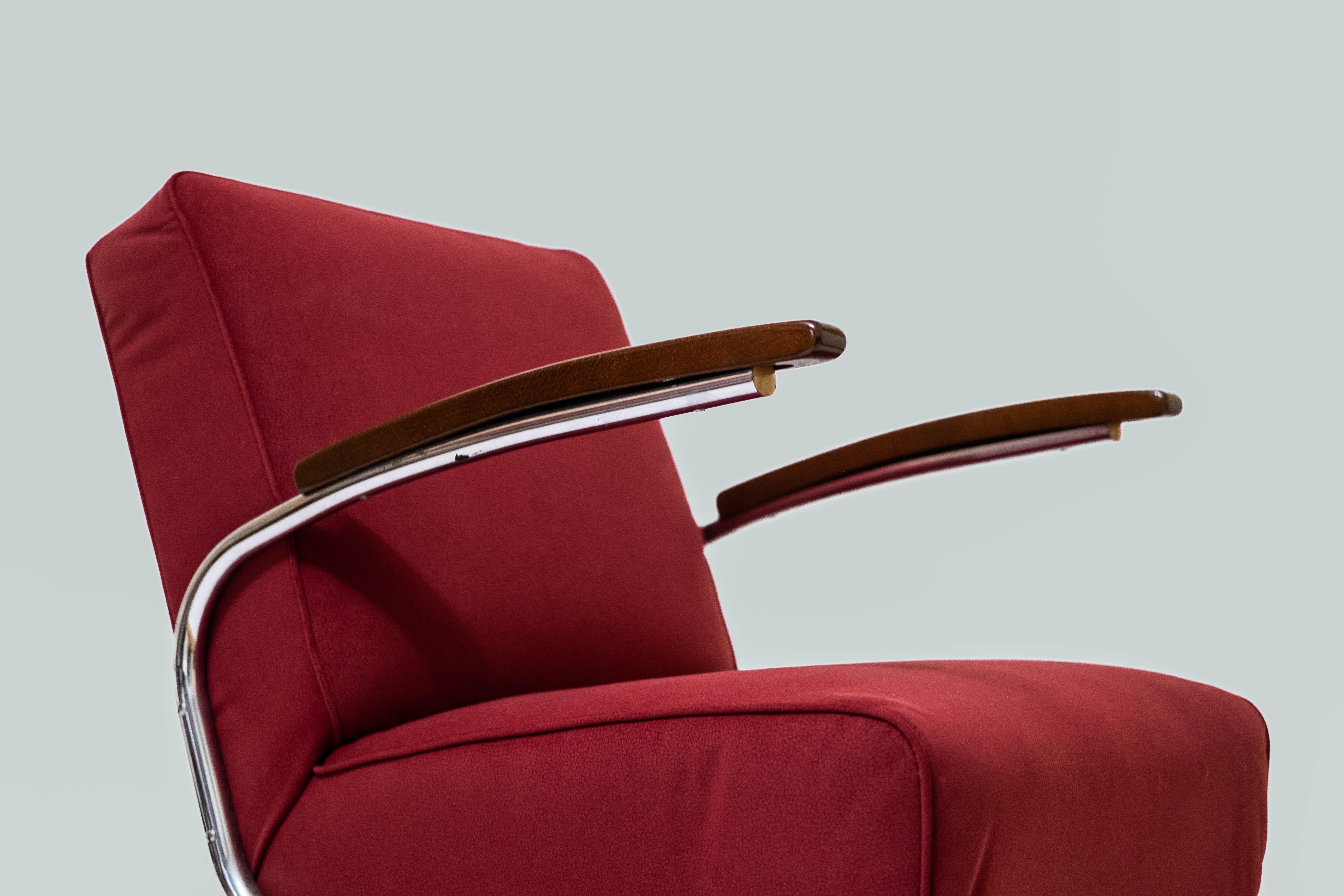 Bauhaus Steelpipe-Fauteuil by Walter Knoll for Tonet Brothers (Vienna, 1935) For Sale 4