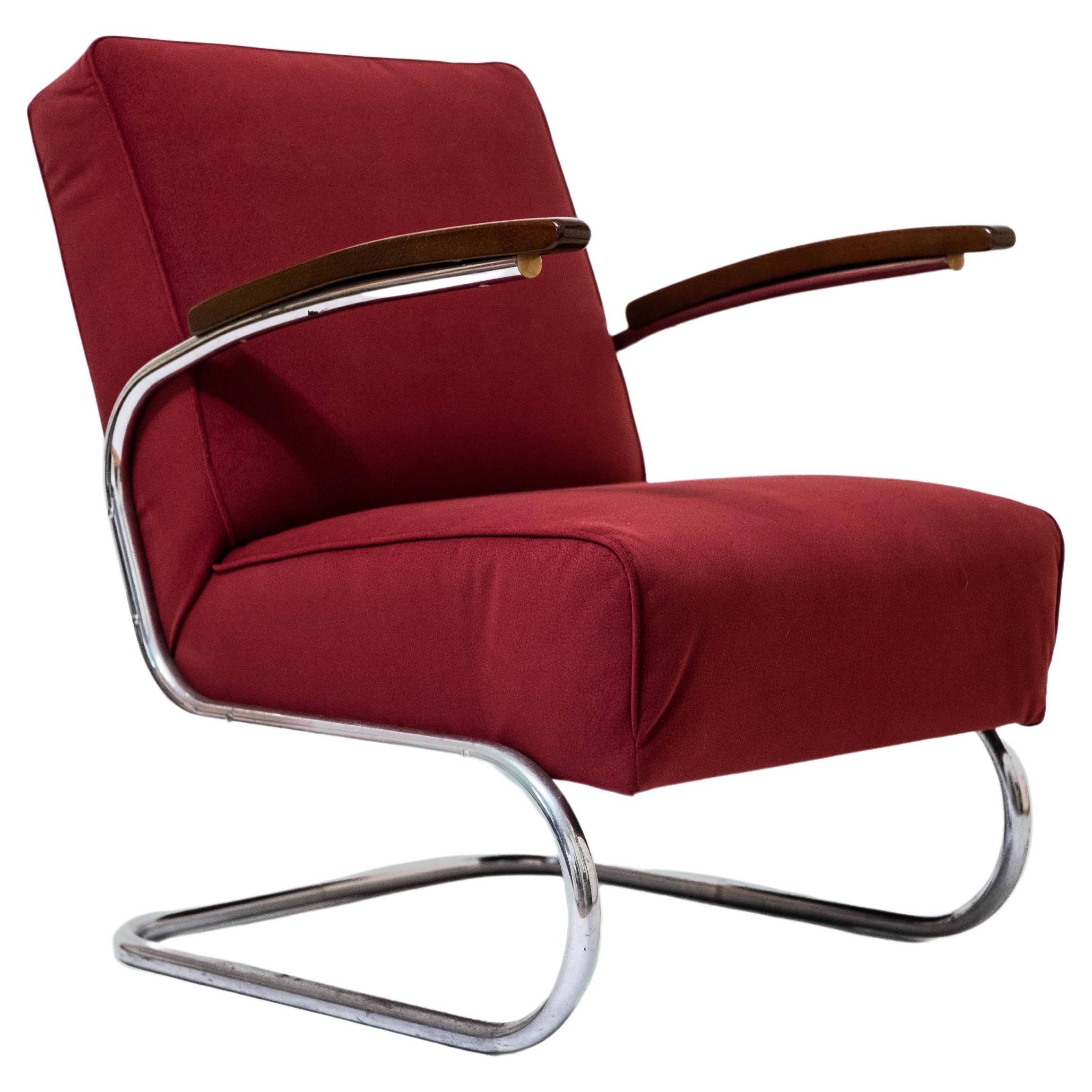 Bauhaus Steelpipe-Fauteuil by Walter Knoll for Tonet Brothers (Vienna, 1935) For Sale