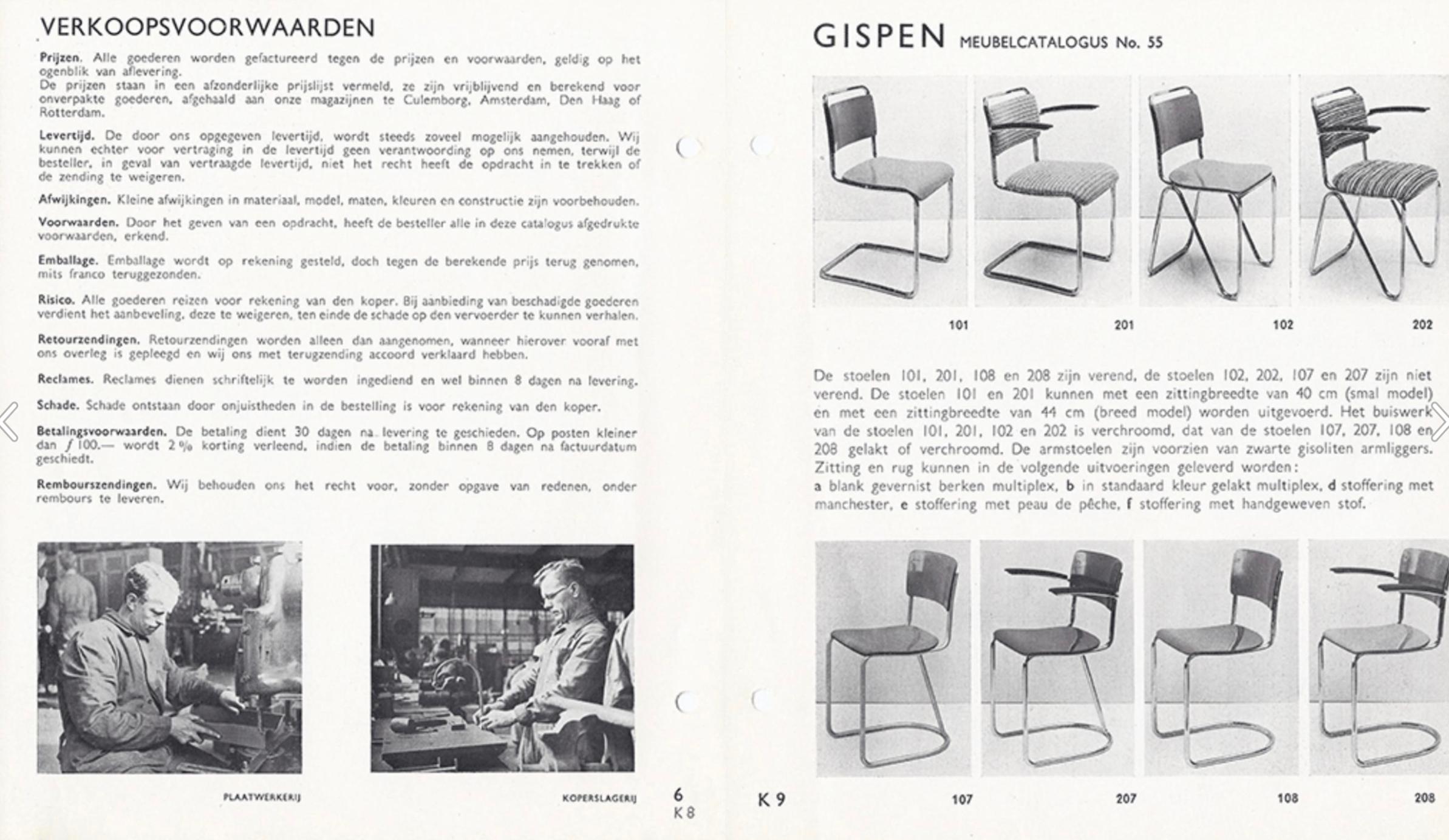 Bauhaus Stahlpipe-Wohnzimmer-Set von Willem Hendrik Gispen (Ned, 1935) (Niederländisch) im Angebot