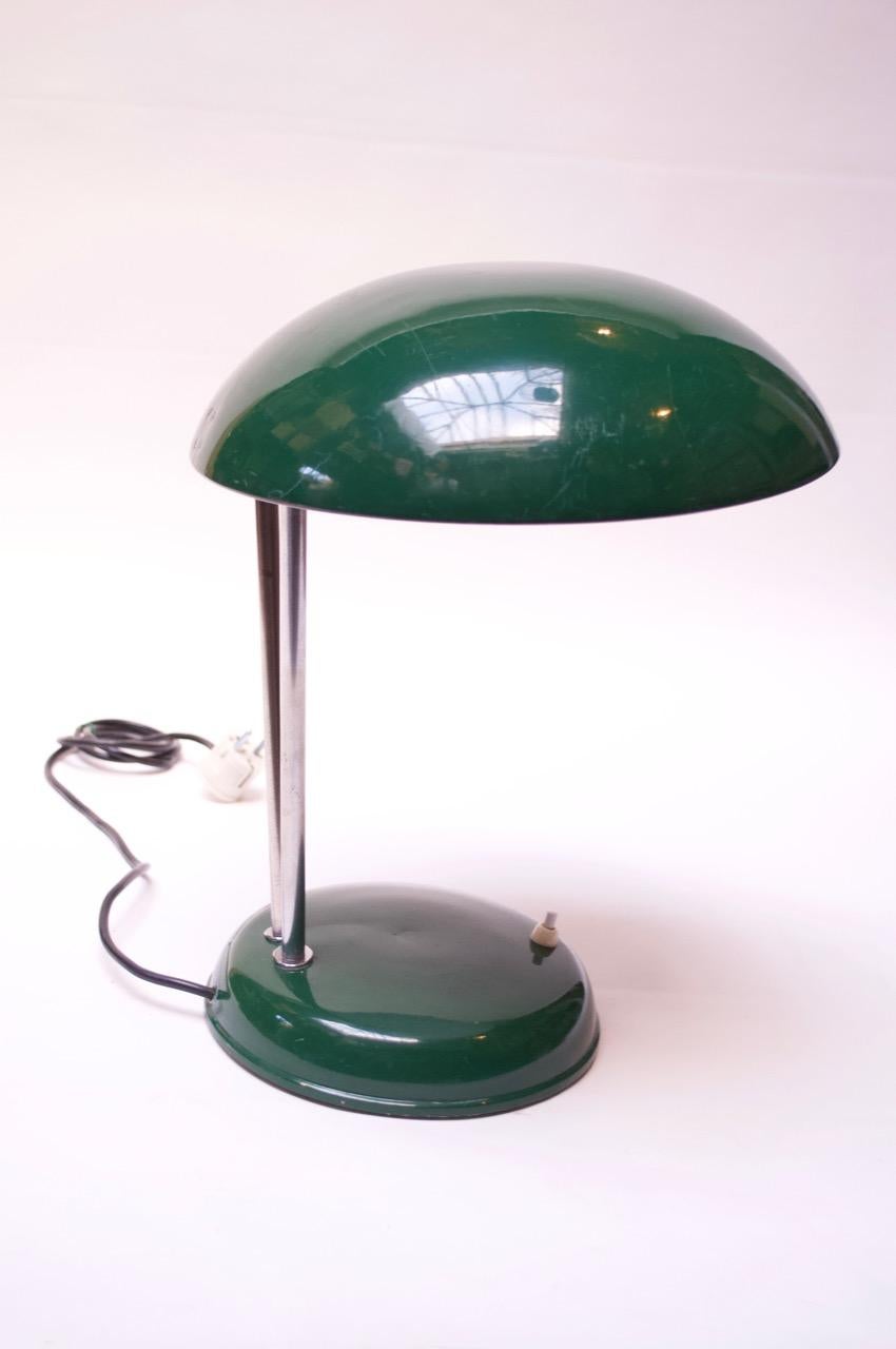 Metal Bauhaus-Style 1940s Adjustable Table Lamp Attributed to Philips
