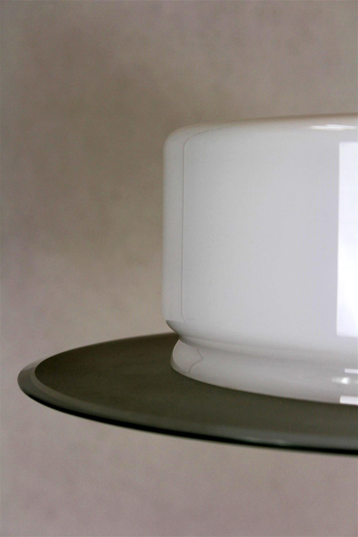 Hängeleuchte aus Chrom und Glas im Bauhaus-Stil, 1940er Jahre (Stahl)