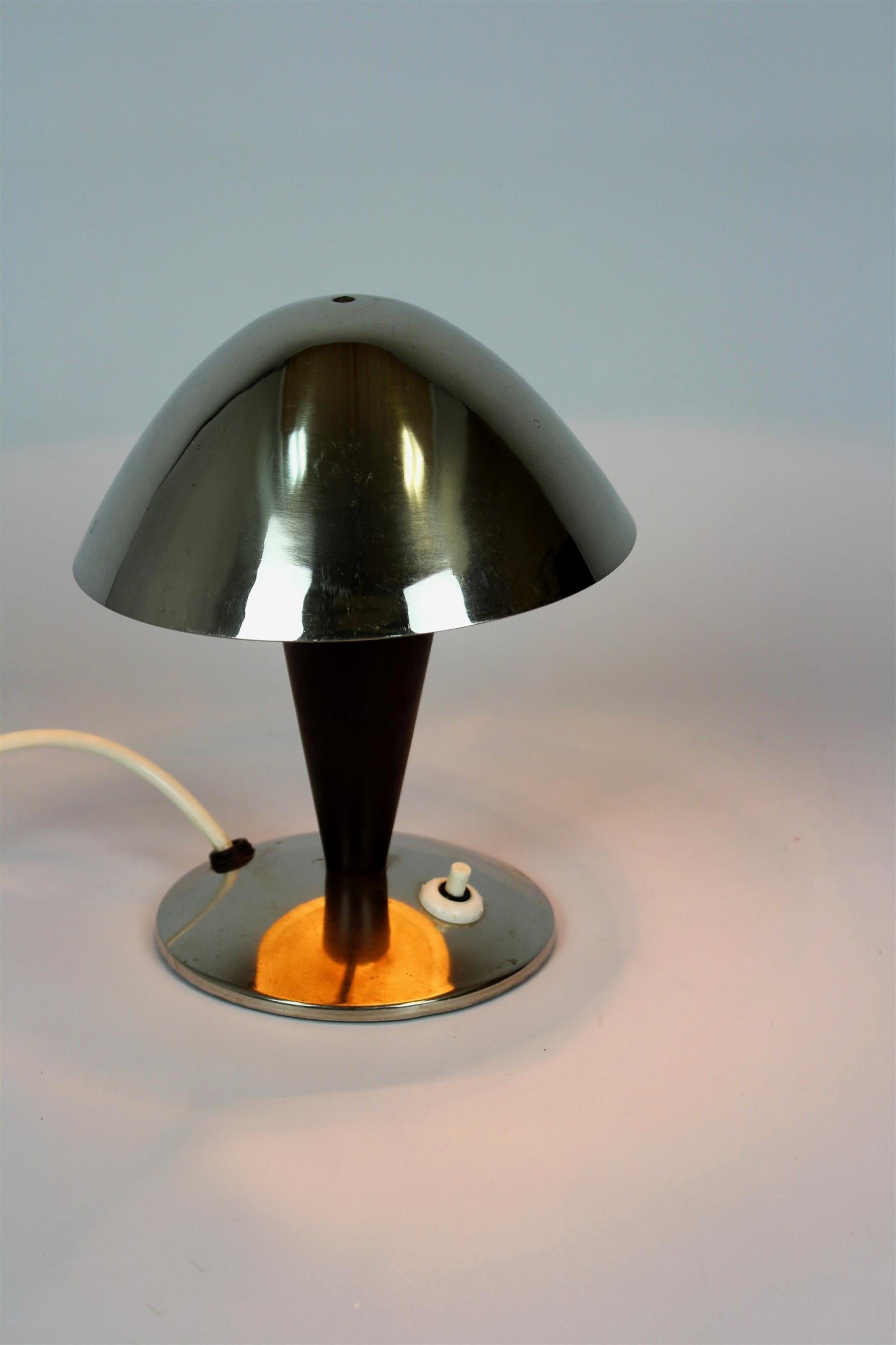 Bauhaus Style Chrome Table Lamp from Esc, 1940s 3