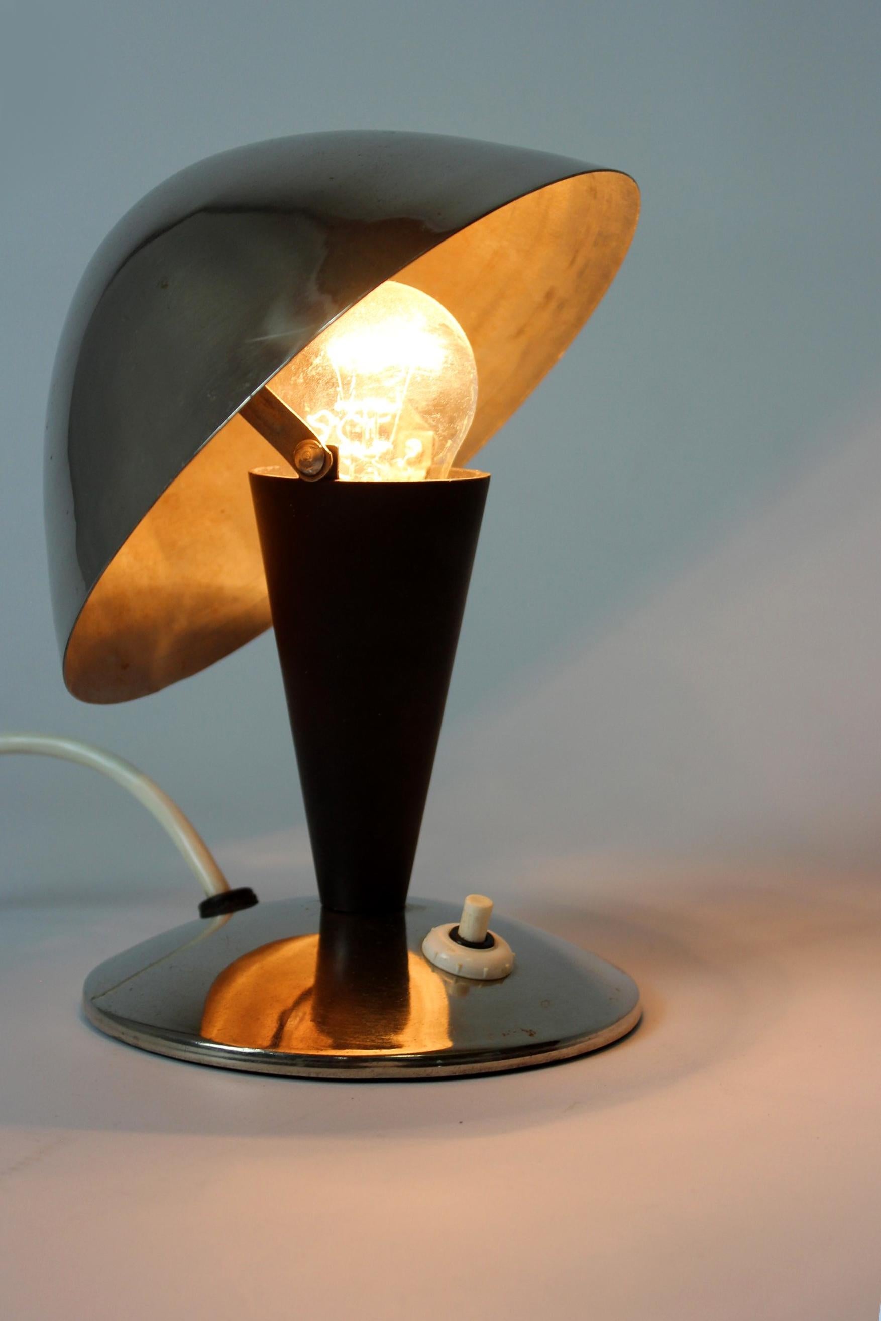 Bauhaus Style Chrome Table Lamp from Esc, 1940s 6