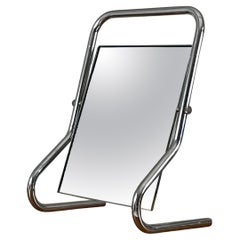 Bauhaus style chrome table mirror, 1970s