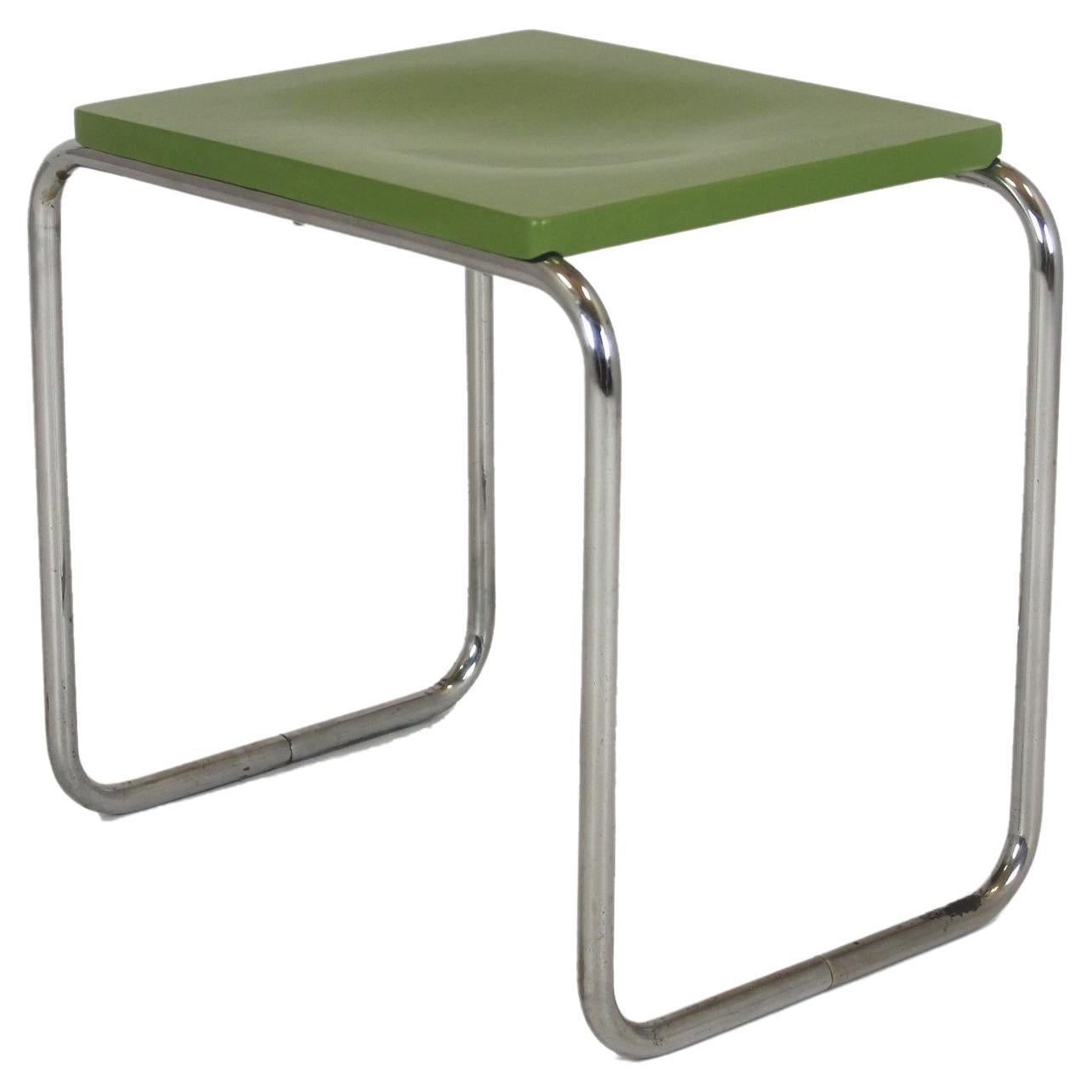 Bauhaus Style Chromed Tubular Steel Stool by Slezak, 1930s For Sale