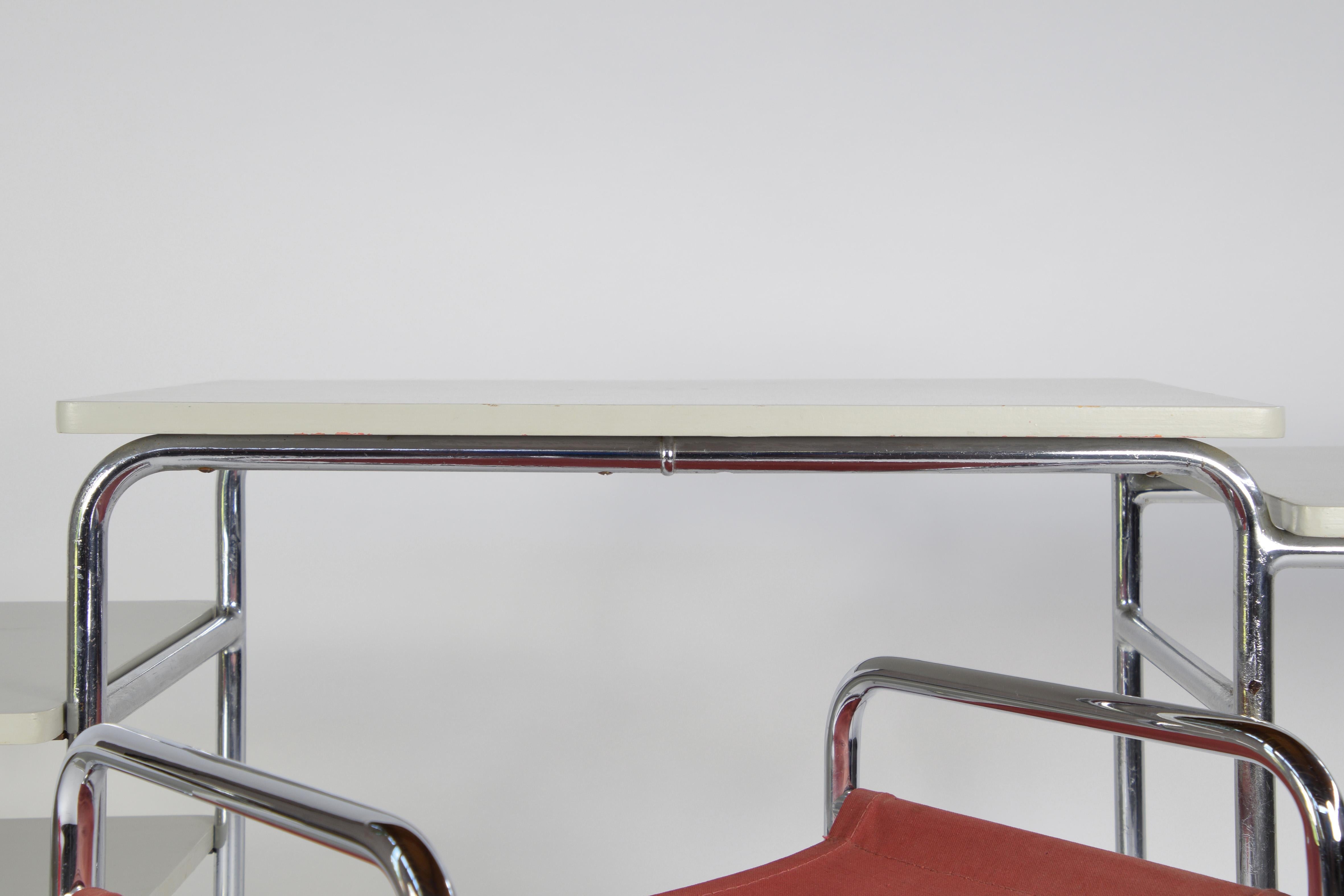 Chrome Bauhaus style Desk made for Auping, The Netherlands