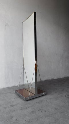 Bauhaus Style Double Sided Chrome Floor Mirror