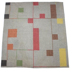 Vintage Bauhaus Style Geometric Carpet, 1940s