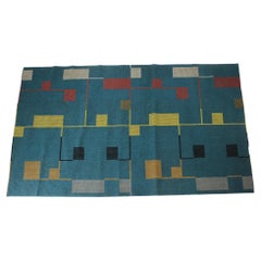 Vintage Bauhaus Style Geometric Carpet / Rug, 1940s