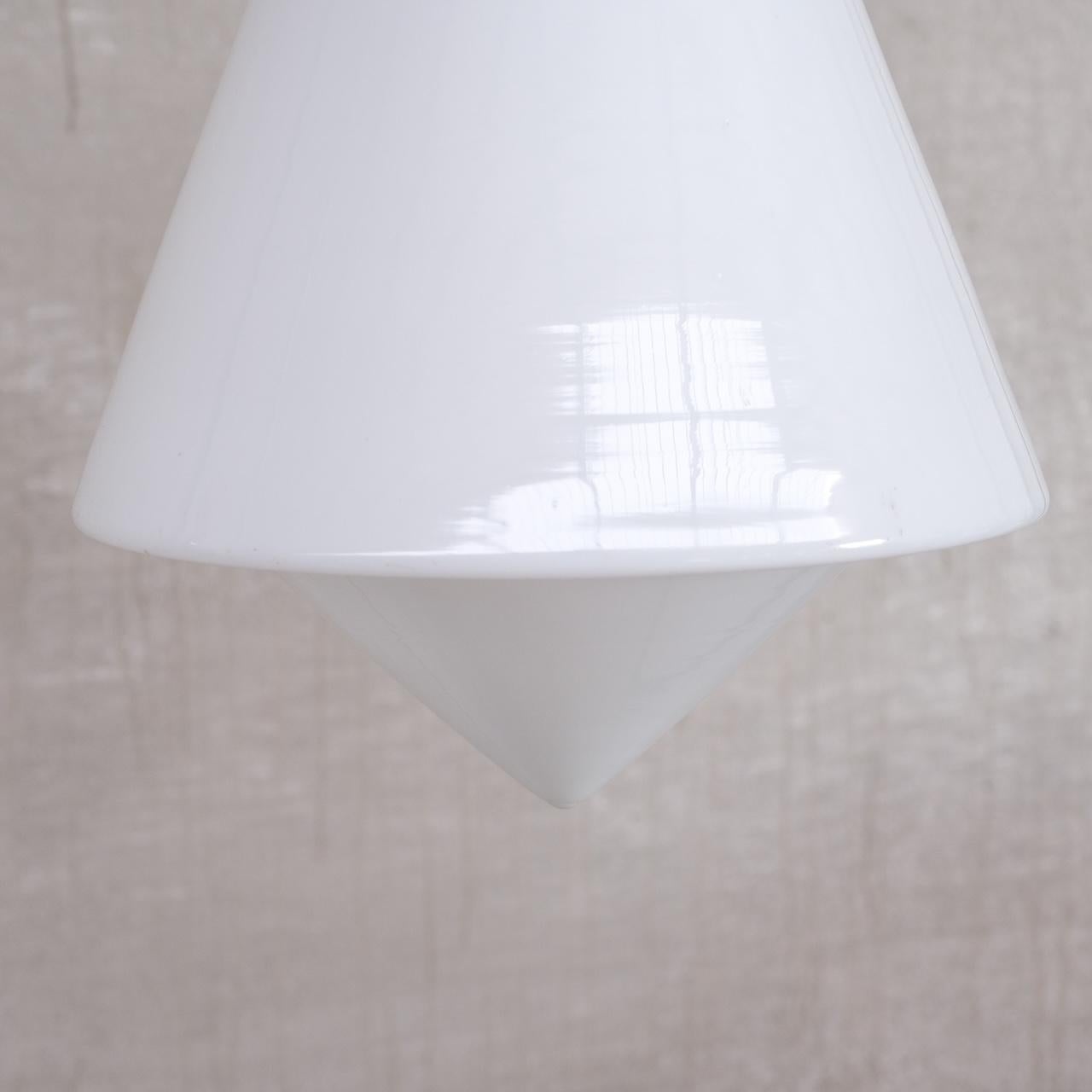Bauhaus Style German Opaline Glass Pendant 1