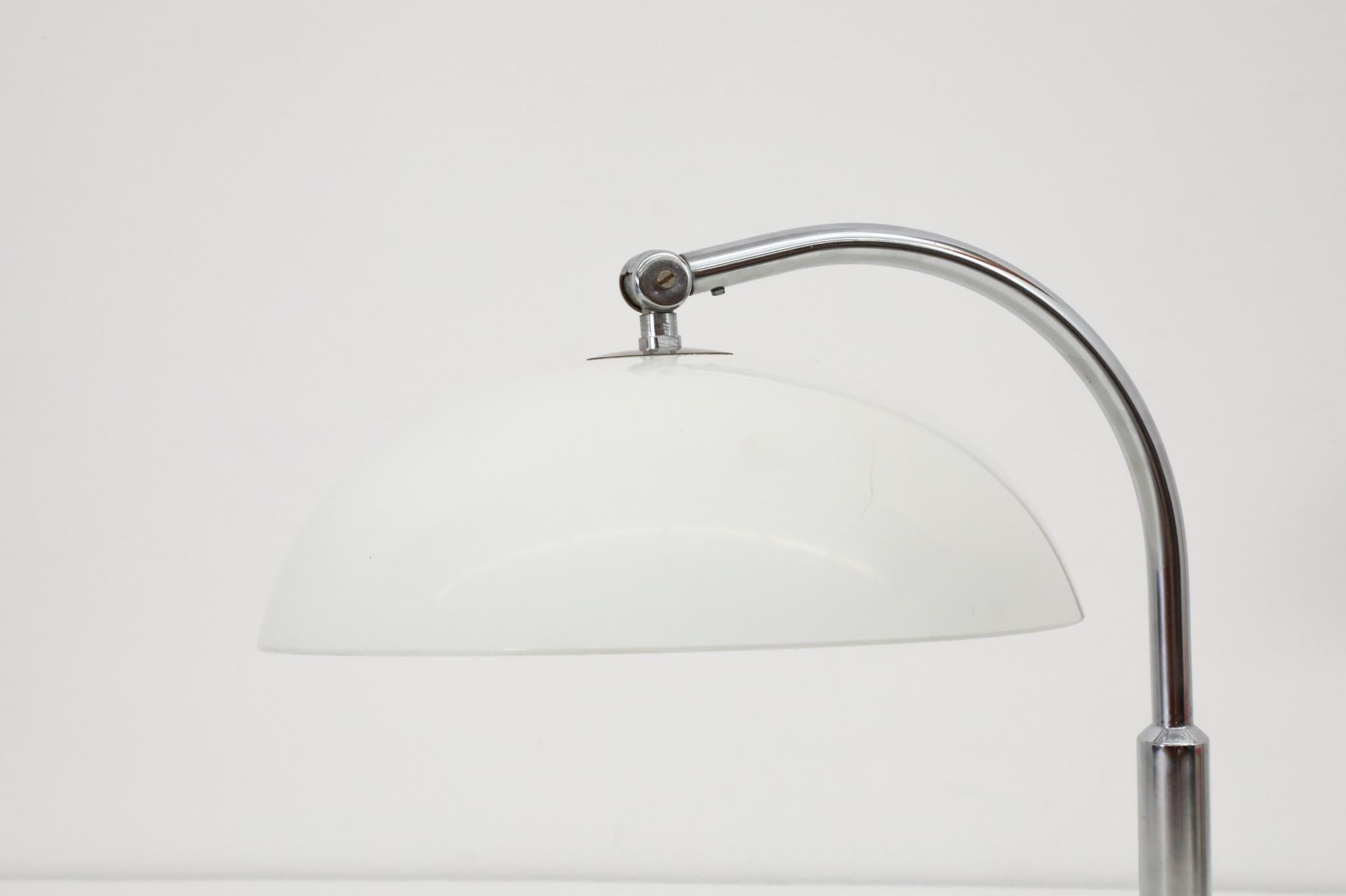 Bauhaus Style Hala Chrome and White Enameled Model  '144' Table Lamp For Sale 1