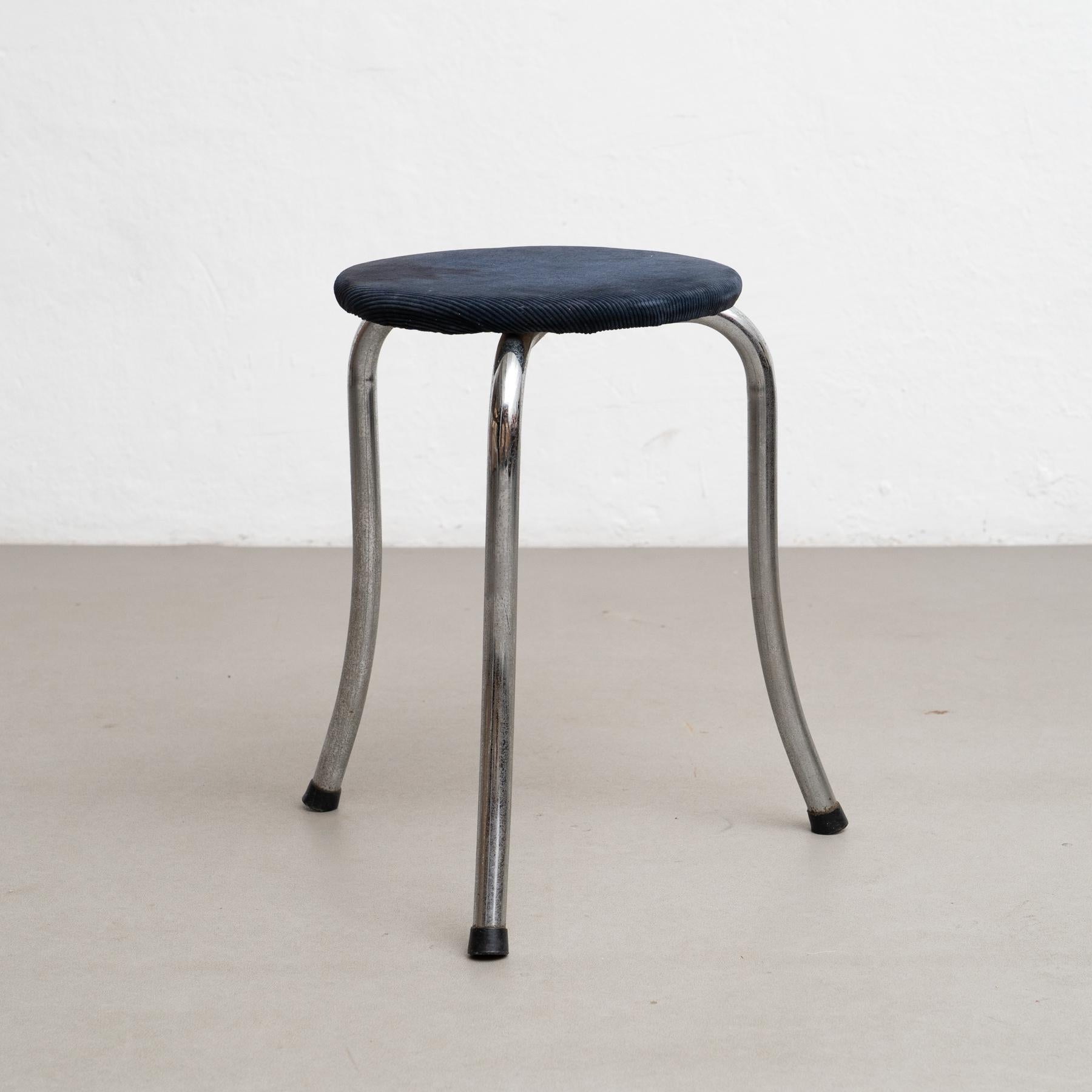 Metal Bauhaus-Style Low Stool - Germany, 1940s For Sale