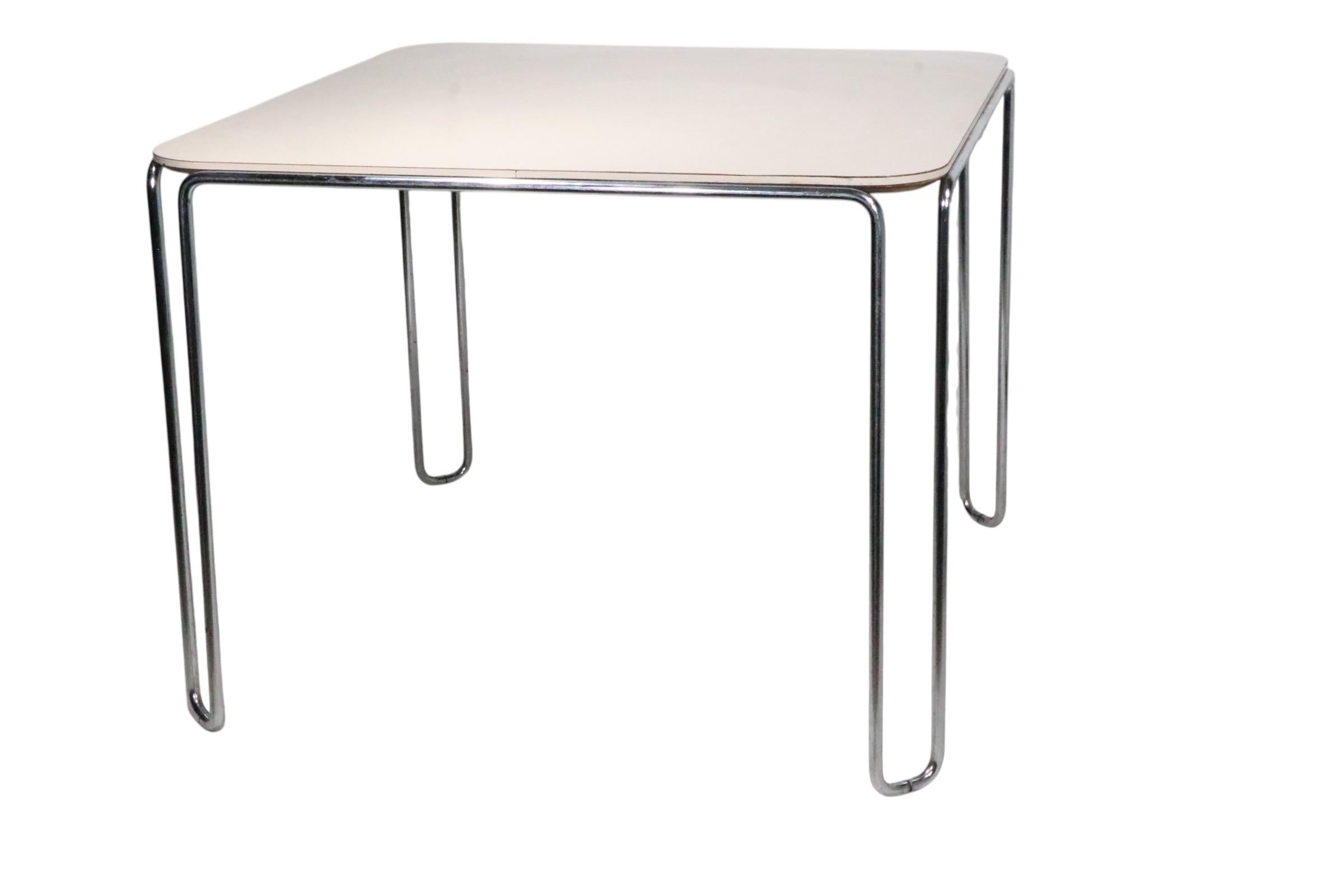 Bauhaus Style Marcel Breuer Designed Cafe Table Model B 10 In Good Condition For Sale In New York, NY