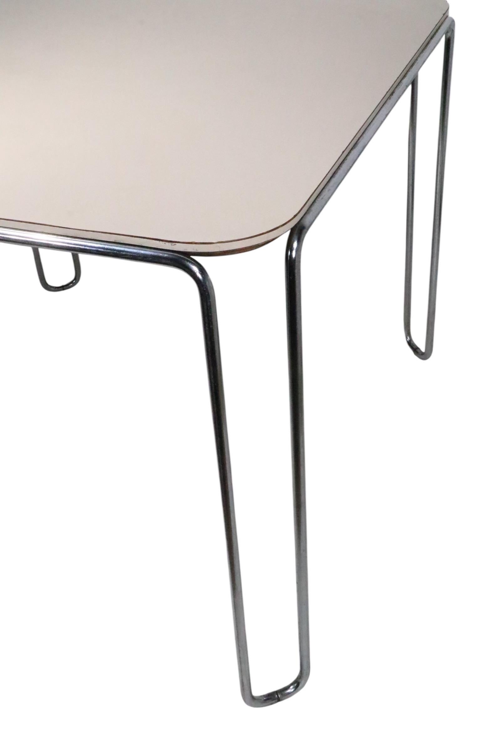 Chrome Bauhaus Style Marcel Breuer Designed Cafe Table Model B 10 For Sale