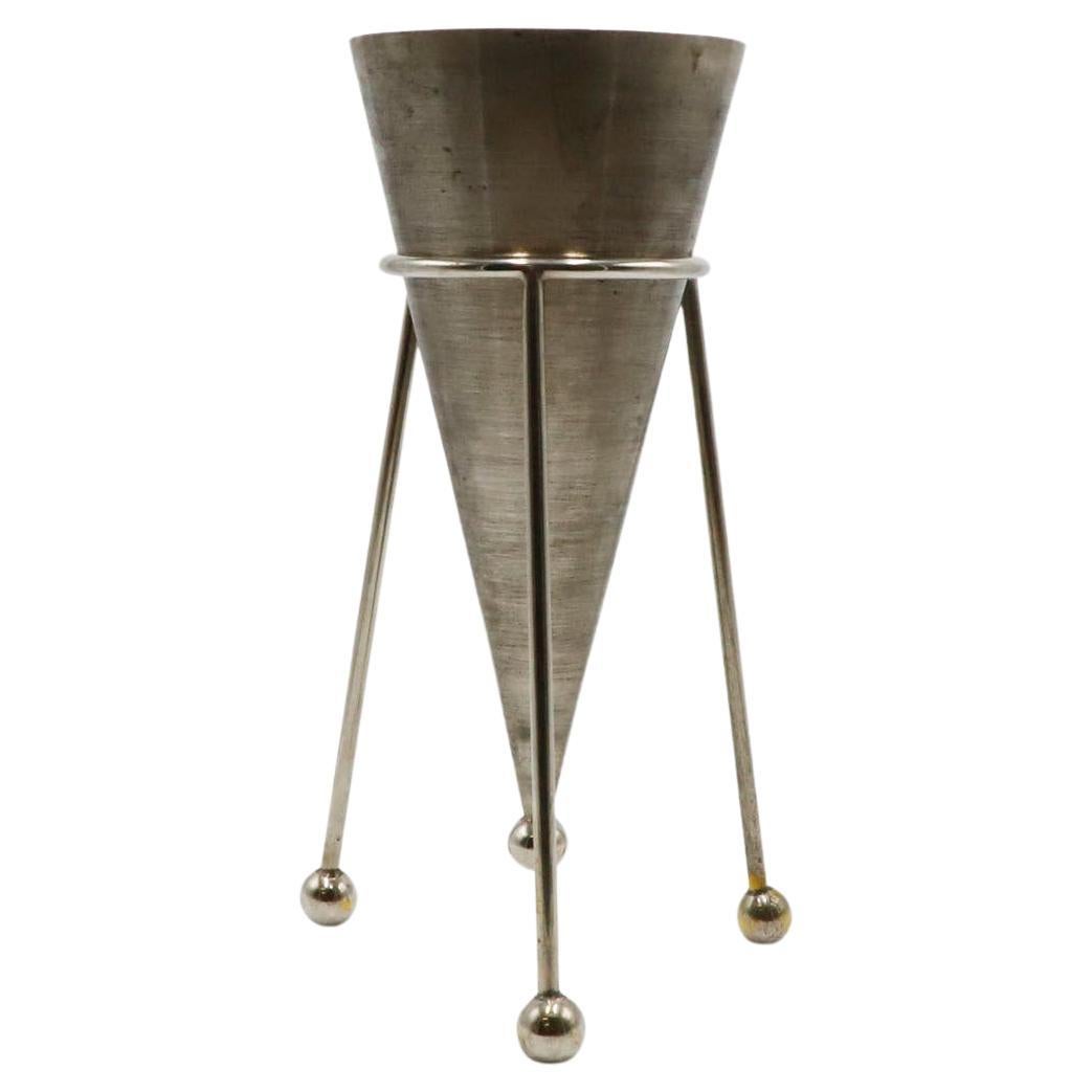 Bauhaus Style Metal Vase For Sale