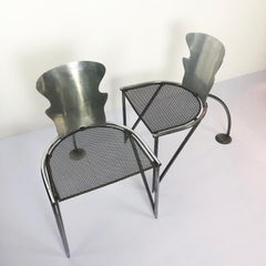 Bauhaus Style Pair of Chairs Made in Alumimium and Steel