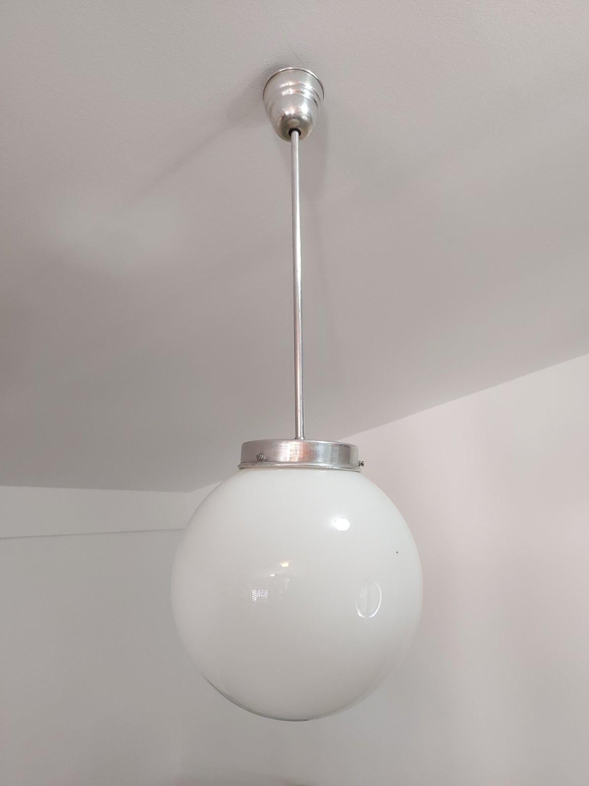 Slovenian Bauhaus Style Pendant Light, 1950s For Sale