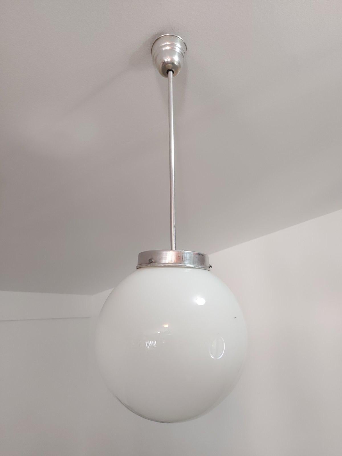 Bauhaus Style Pendant Light, 1950s In Good Condition For Sale In Ljubljana, SI