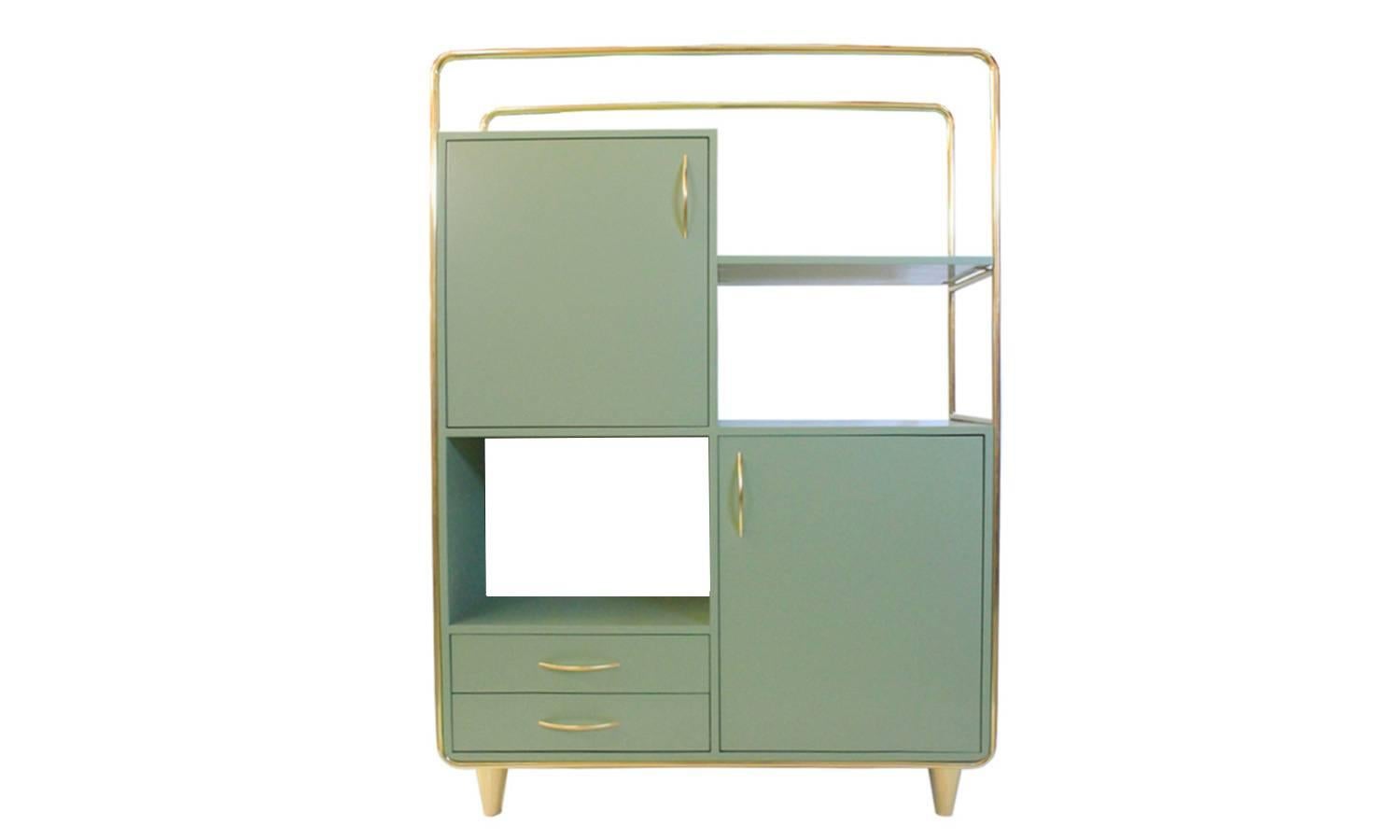 Modern Bauhaus Style Pink & Brass Budapest Cabinet Handcrafted and Customizable In New Condition In Madrid, ES