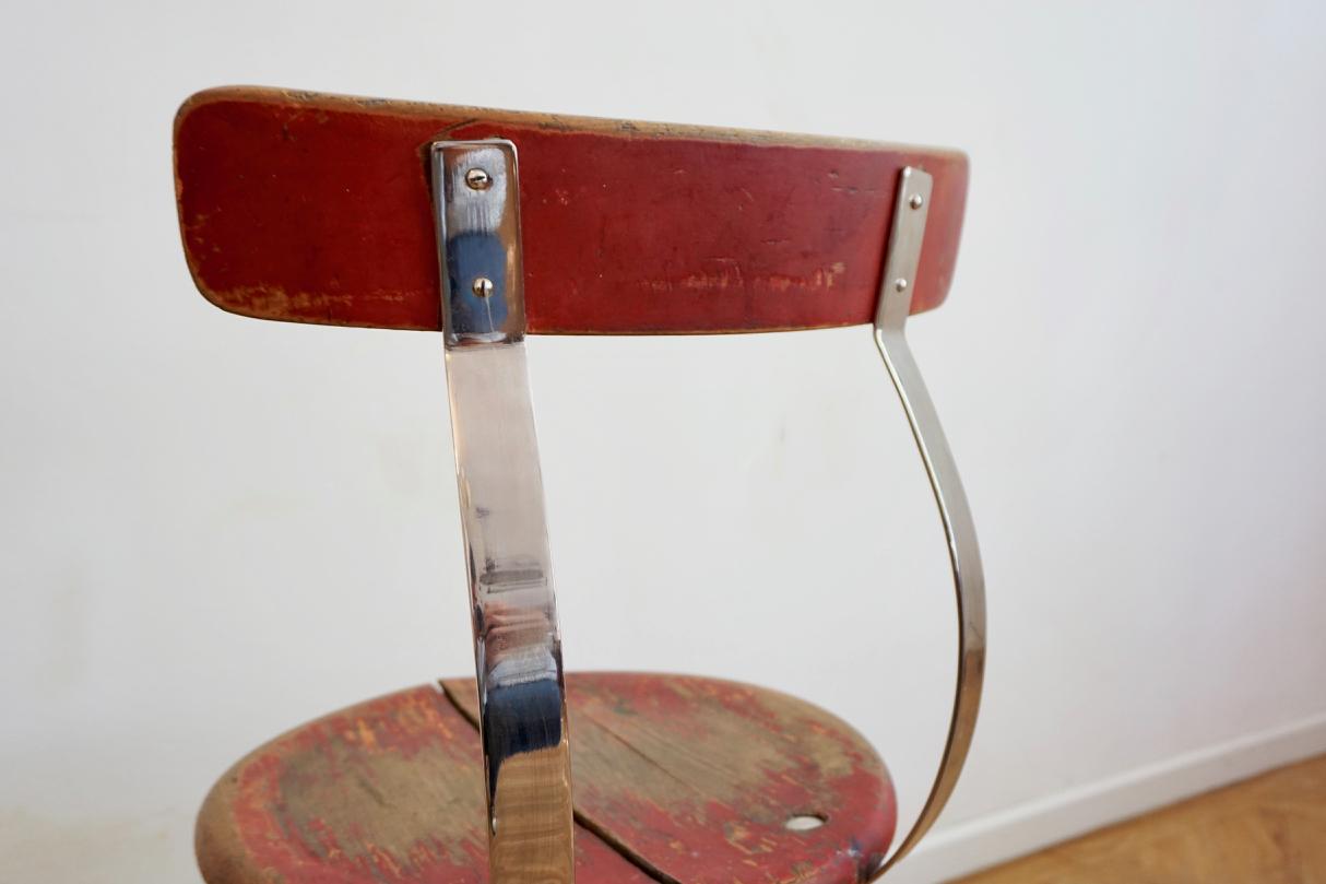 Bauhaus Style Red-Chrome Side Chair by Lajos Kozma for Heisler, 1930s 3