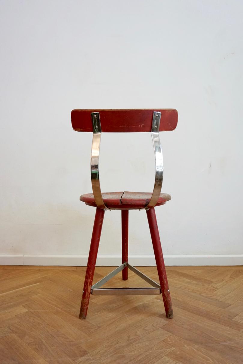 Bauhaus Style Red-Chrome Side Chair by Lajos Kozma for Heisler, 1930s 1