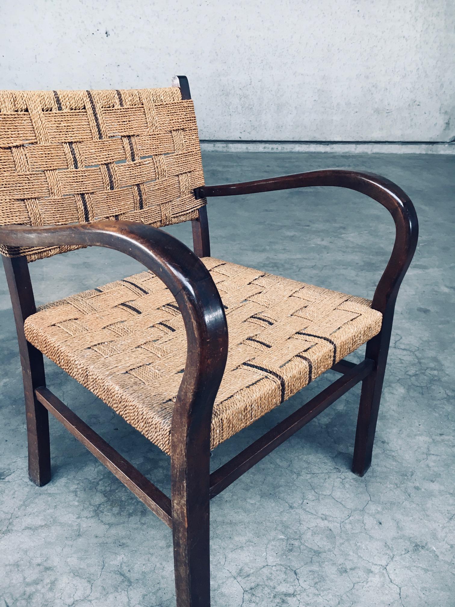 Bauhaus Style Rope Arm Chair by Axel Larsson, 1930's For Sale 2