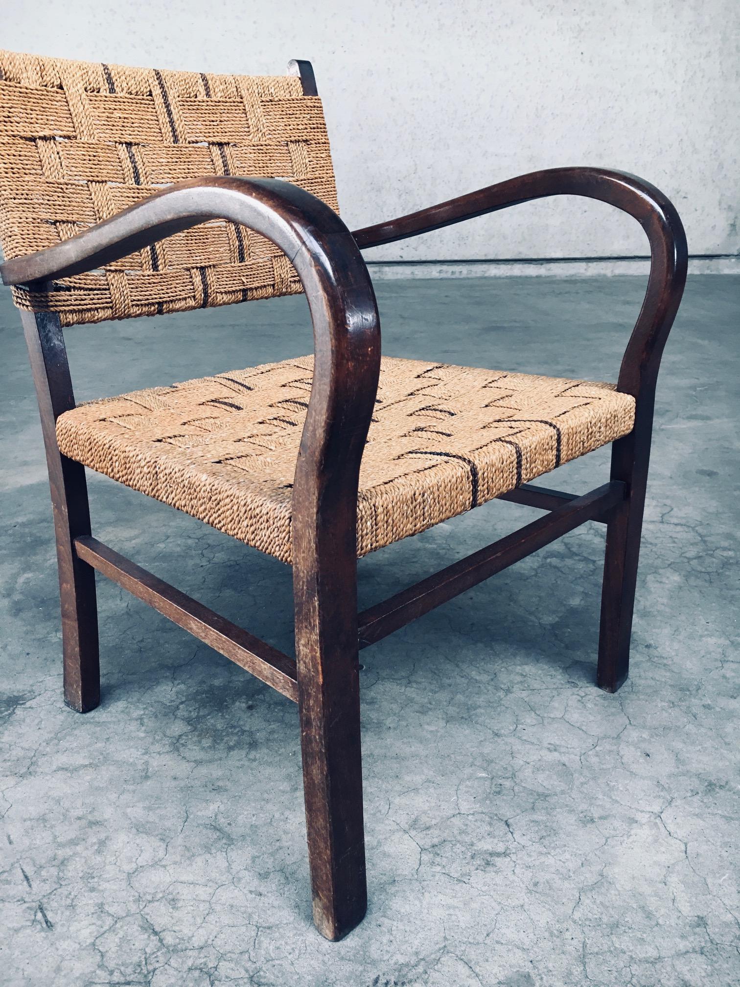 Bauhaus Style Rope Arm Chair by Axel Larsson, 1930's For Sale 3