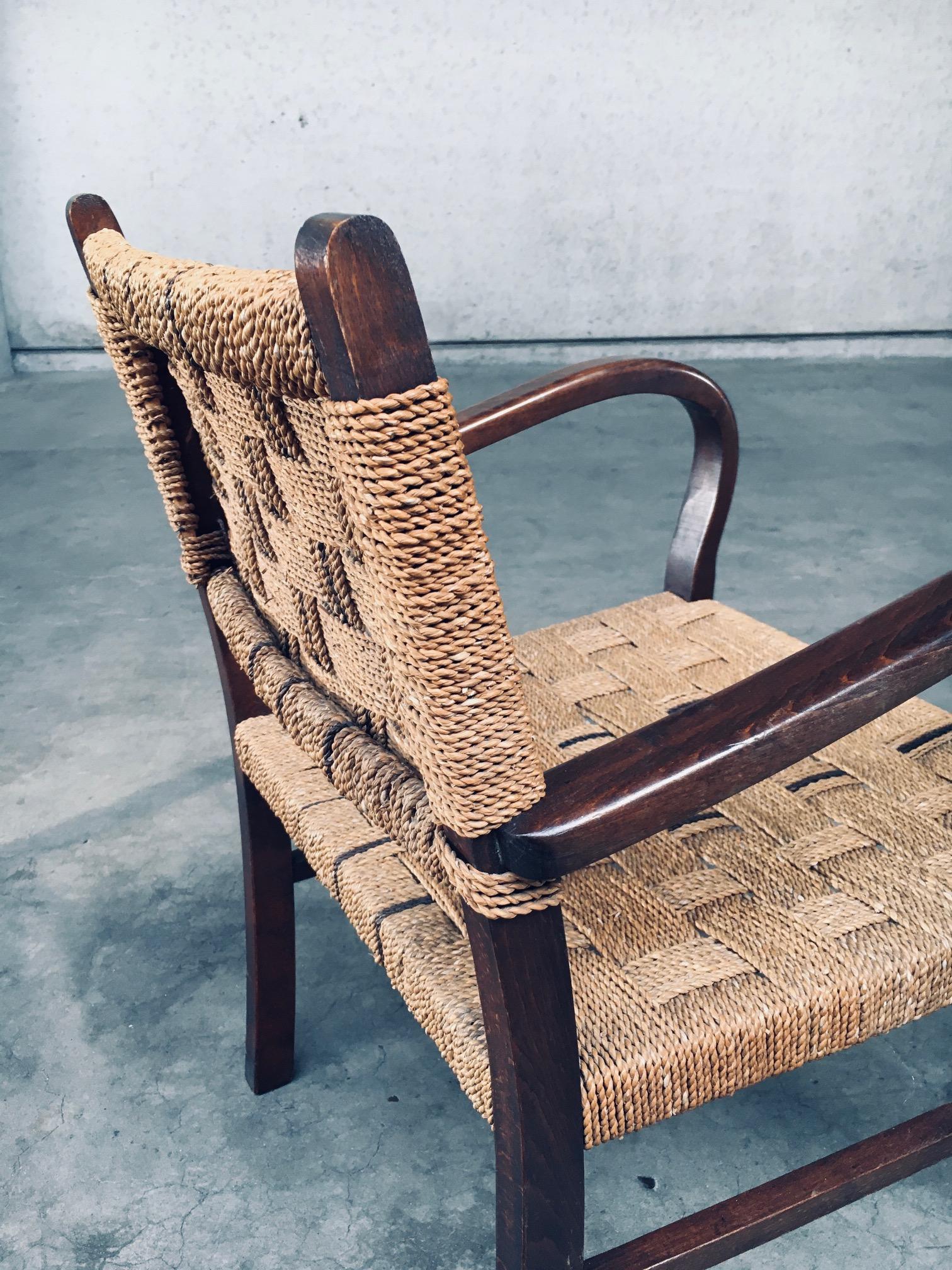 Sedia a bracci in corda in stile Bauhaus di Axel Larsson, anni '30 in vendita 7