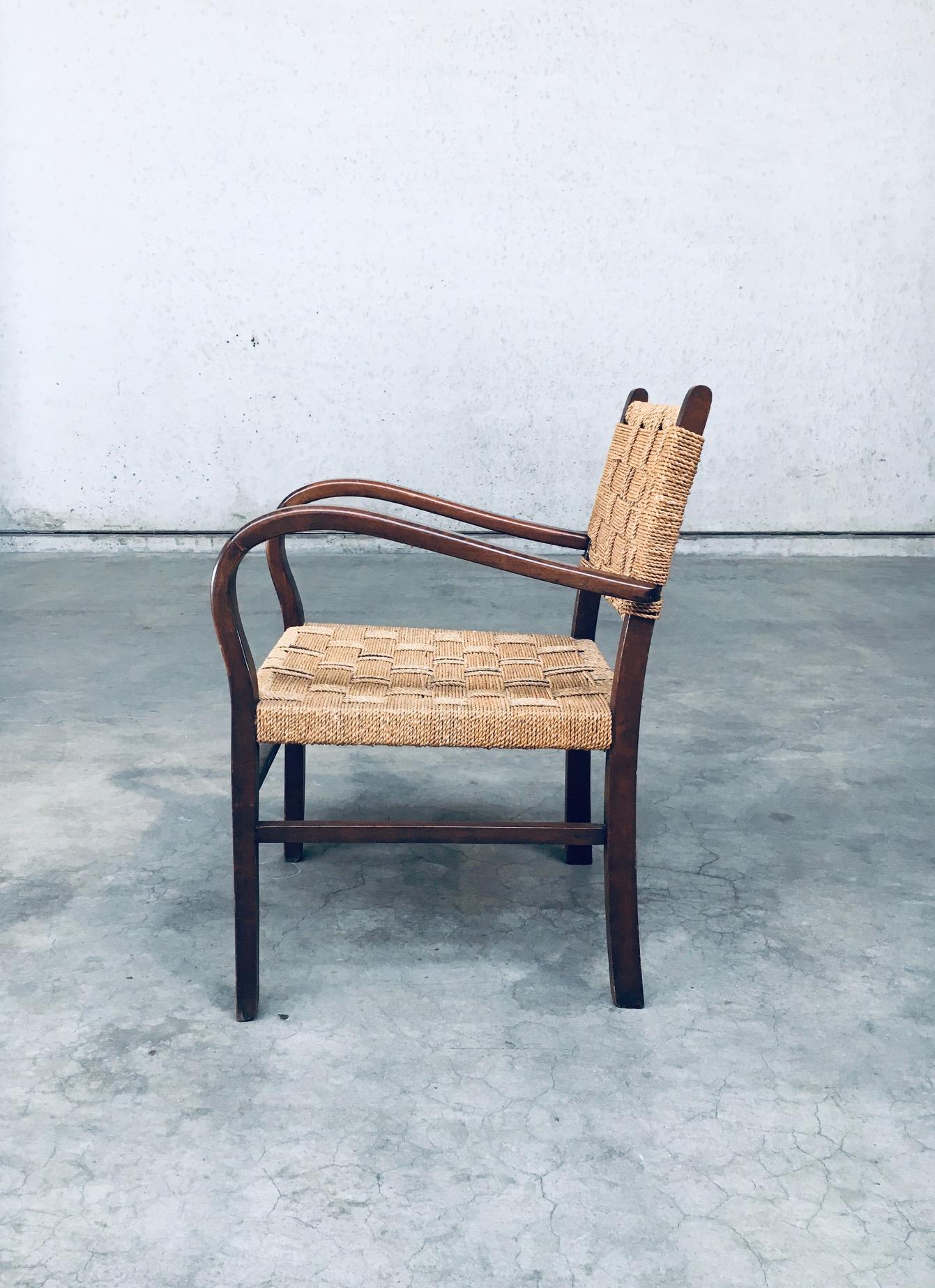 Swedish Bauhaus Style Rope Arm Chair by Axel Larsson, 1930's For Sale