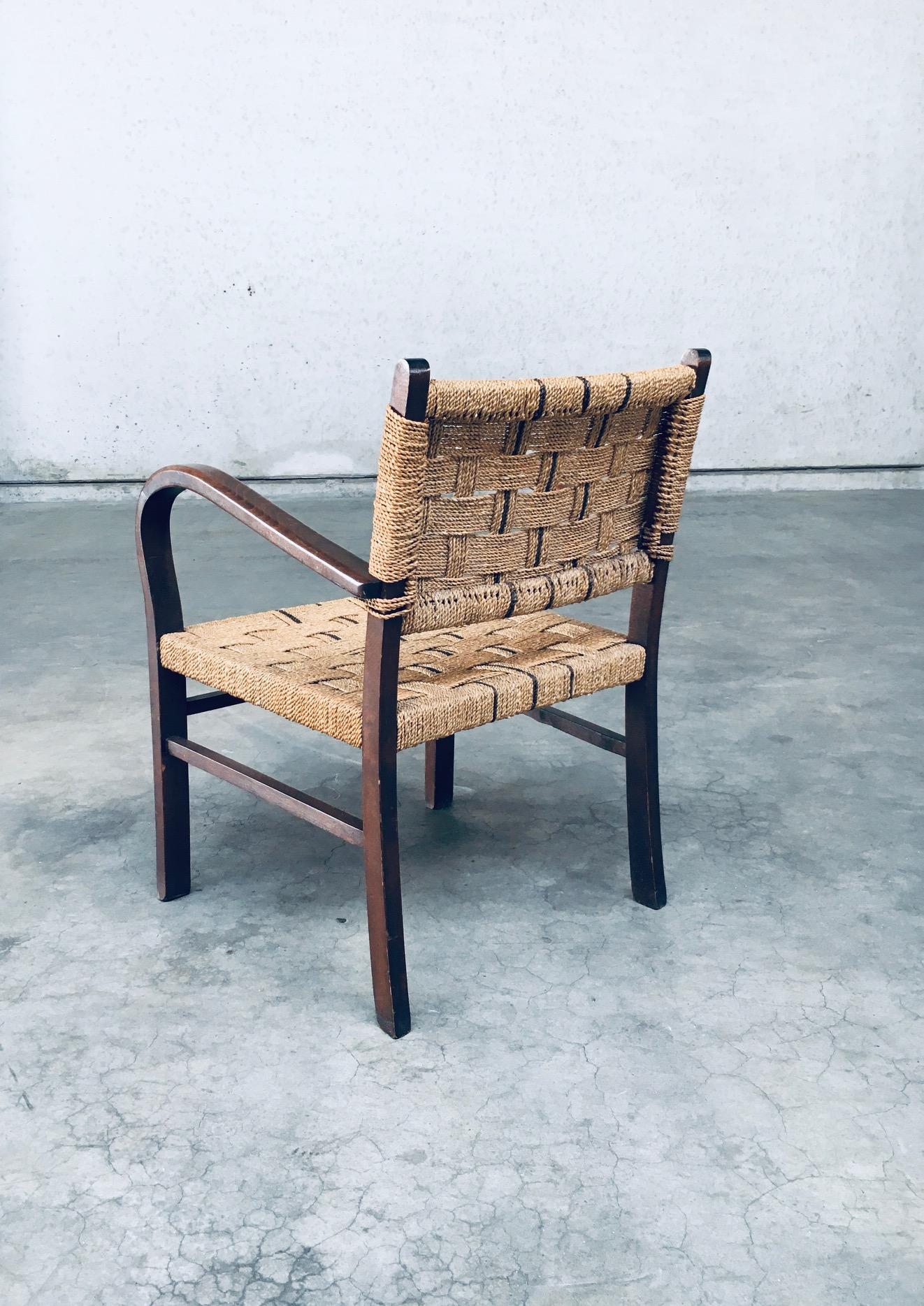 Bauhaus Style Rope Arm Chair by Axel Larsson, 1930's In Good Condition For Sale In Oud-Turnhout, VAN
