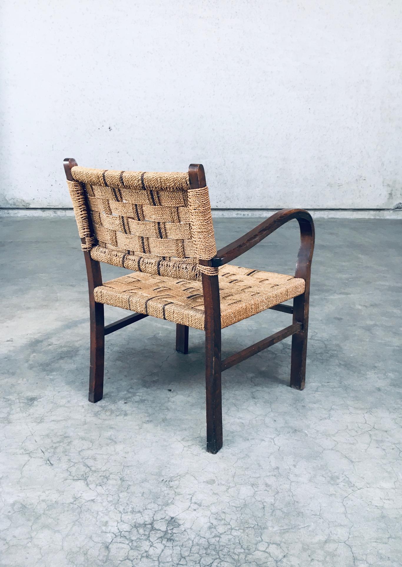 Mid-20th Century Bauhaus Style Rope Arm Chair by Axel Larsson, 1930's For Sale