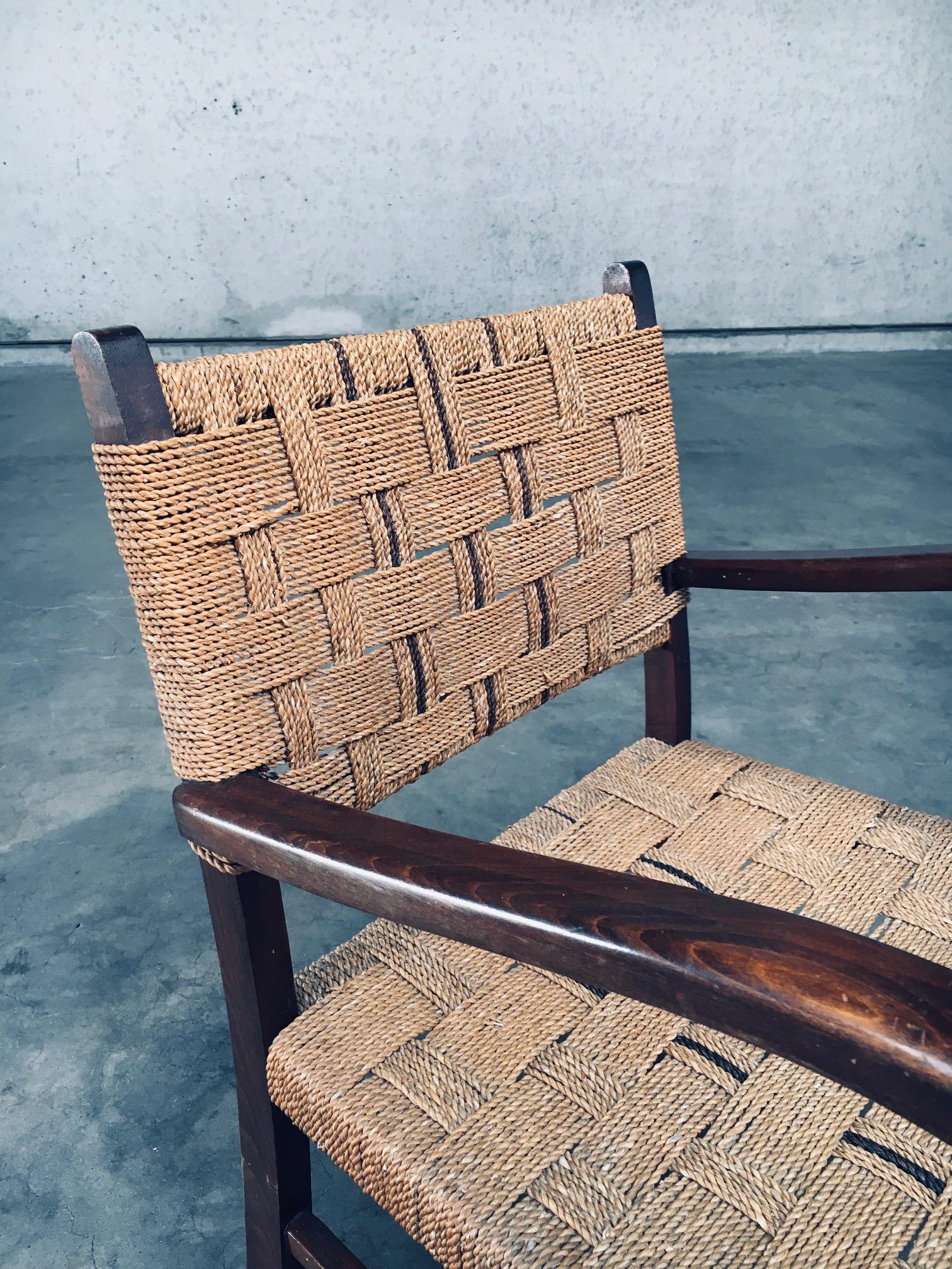Bauhaus Style Rope Arm Chair by Axel Larsson, 1930's For Sale 1