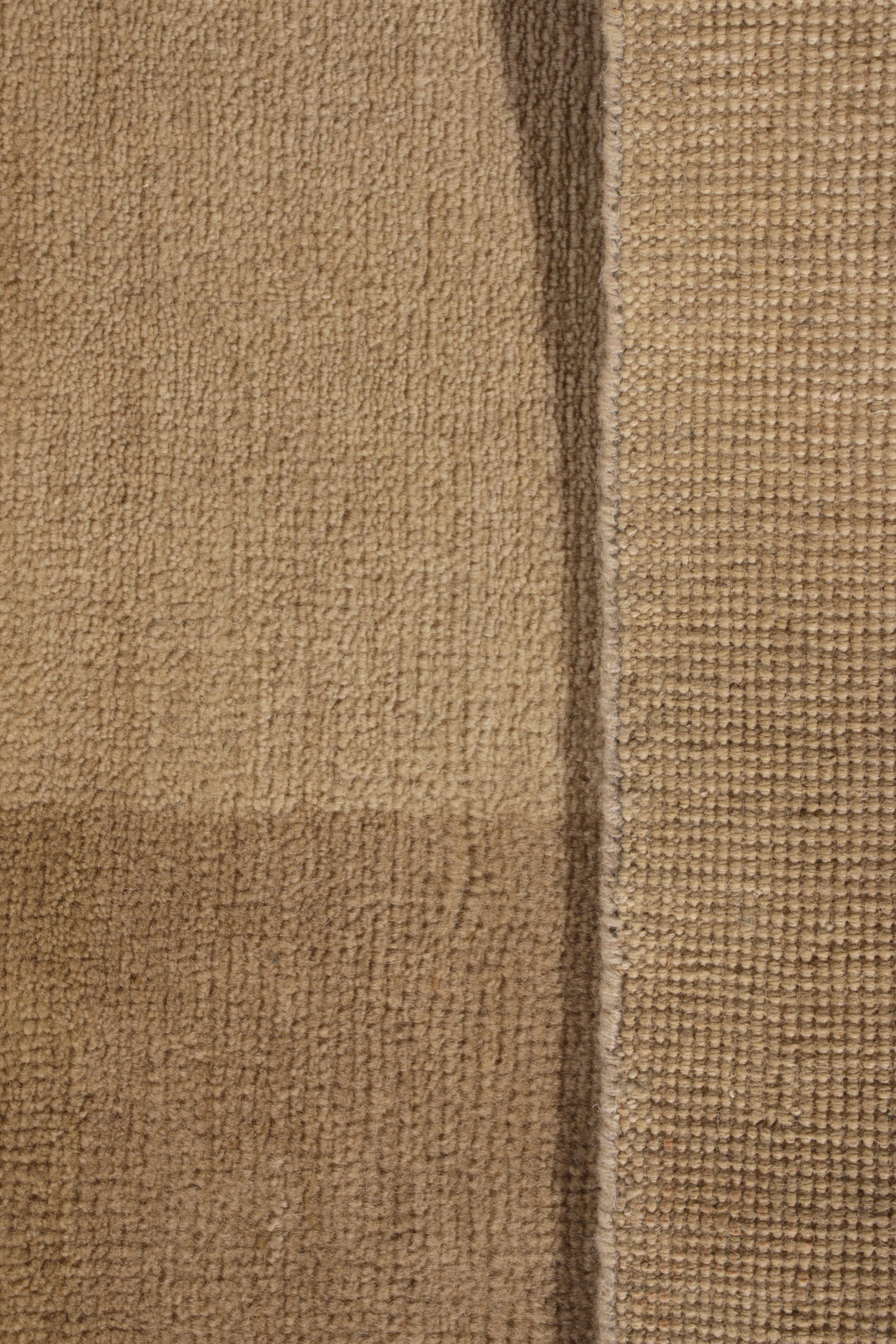 Annodato a mano Rug & Kilim: Tappeto in stile Bauhaus Beige Brown Mid-Century Modern in vendita