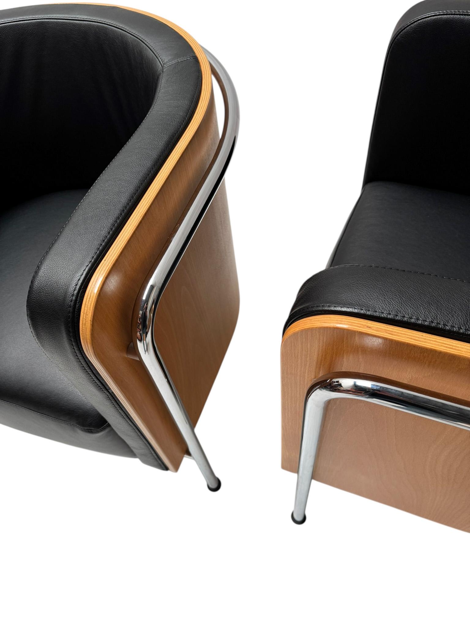 Bauhaus Style S3002 Club Tub Armchairs von Christoph Zschoke für Thonet, 2000er Jahre (Leder) im Angebot