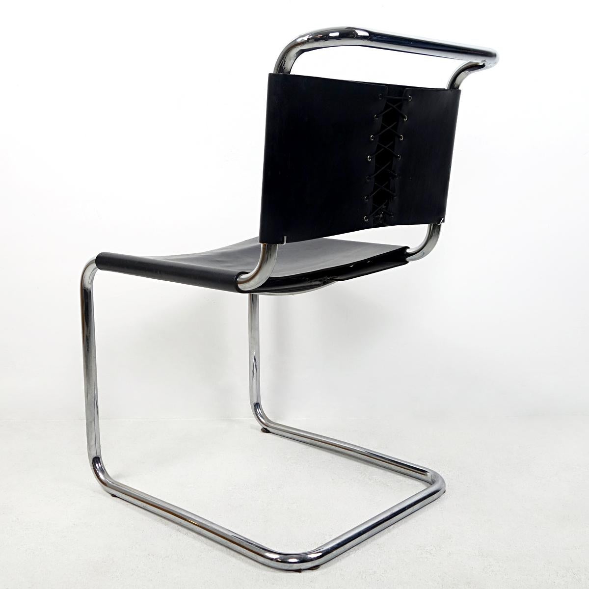 Acier Ensemble de 4 chaises Spoleto de style Bauhaus par Ufficio Tecnico pour Knoll International en vente