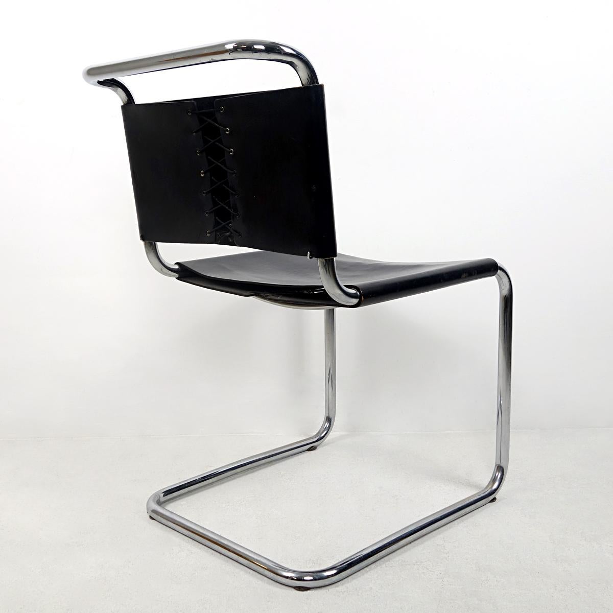 Steel Bauhaus Style Set of 4 Spoleto Chairs by Ufficio Tecnico for Knoll International For Sale