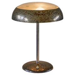 Bauhaus Style Table Lamp in Patinated Silver and Glass 1940s