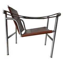 Bauhaus Style Tubular Chair / Basculant Armchair by and Marked Le Corbusier LC1