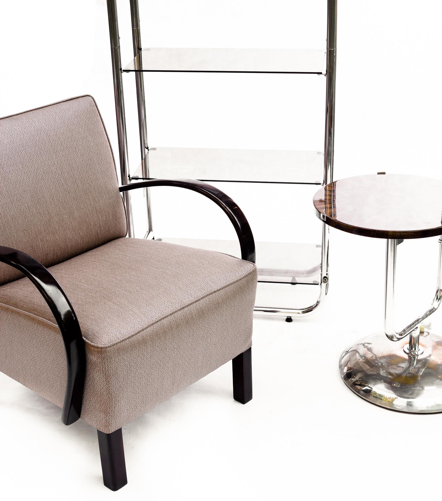 Plated Bauhaus Style Tubular Shelf, Chrome For Sale