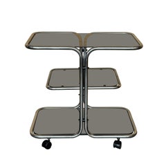 Chariot ou chariot de bar tubulaire de style Bauhaus 1970
