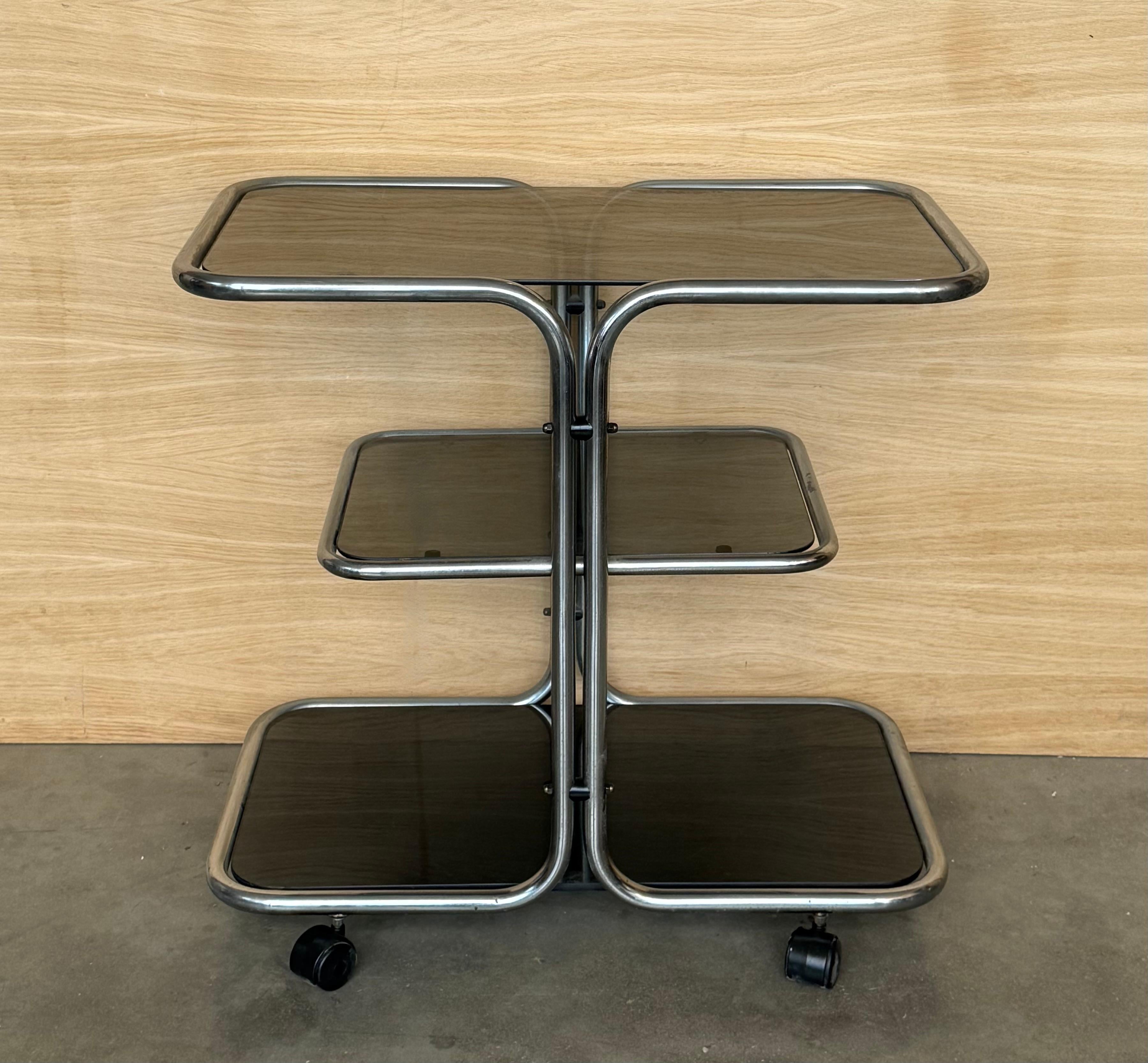 Bauhaus Style Tubular Trolley or Bar Cart 1970s For Sale