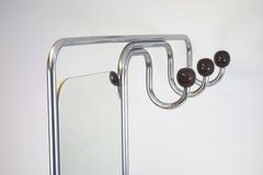 Bauhaus Styled Coat Rack Beechwood Steeltube Art Deco Style Mirror