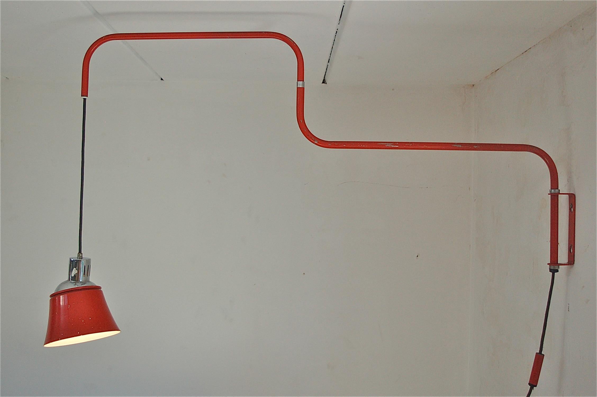 German Bauhaus Swing Arm Wall Light by Heinrich Bormann For Sale