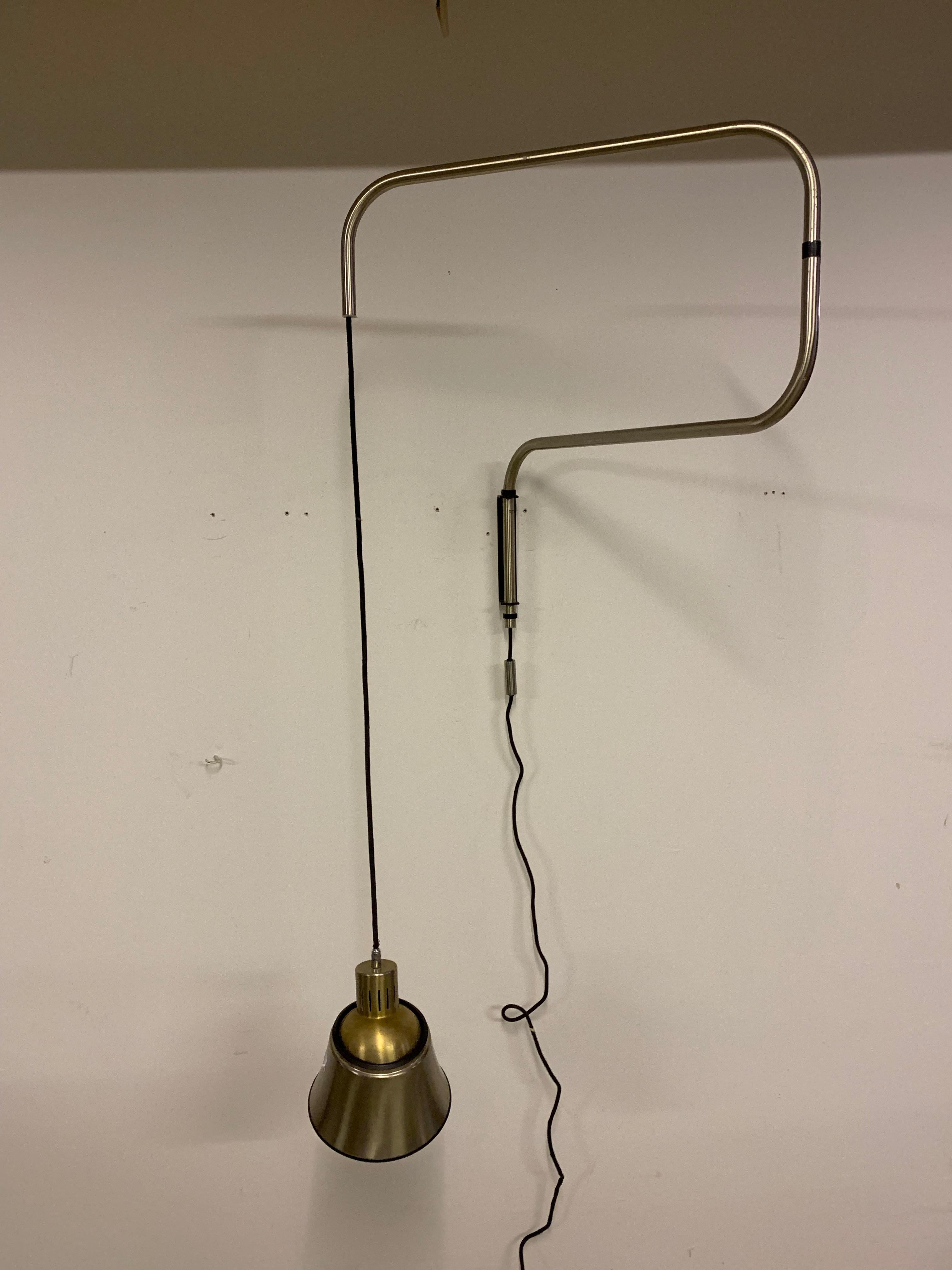 German Bauhaus Swing Arm Wall Light by Heinrich Bormann For Sale