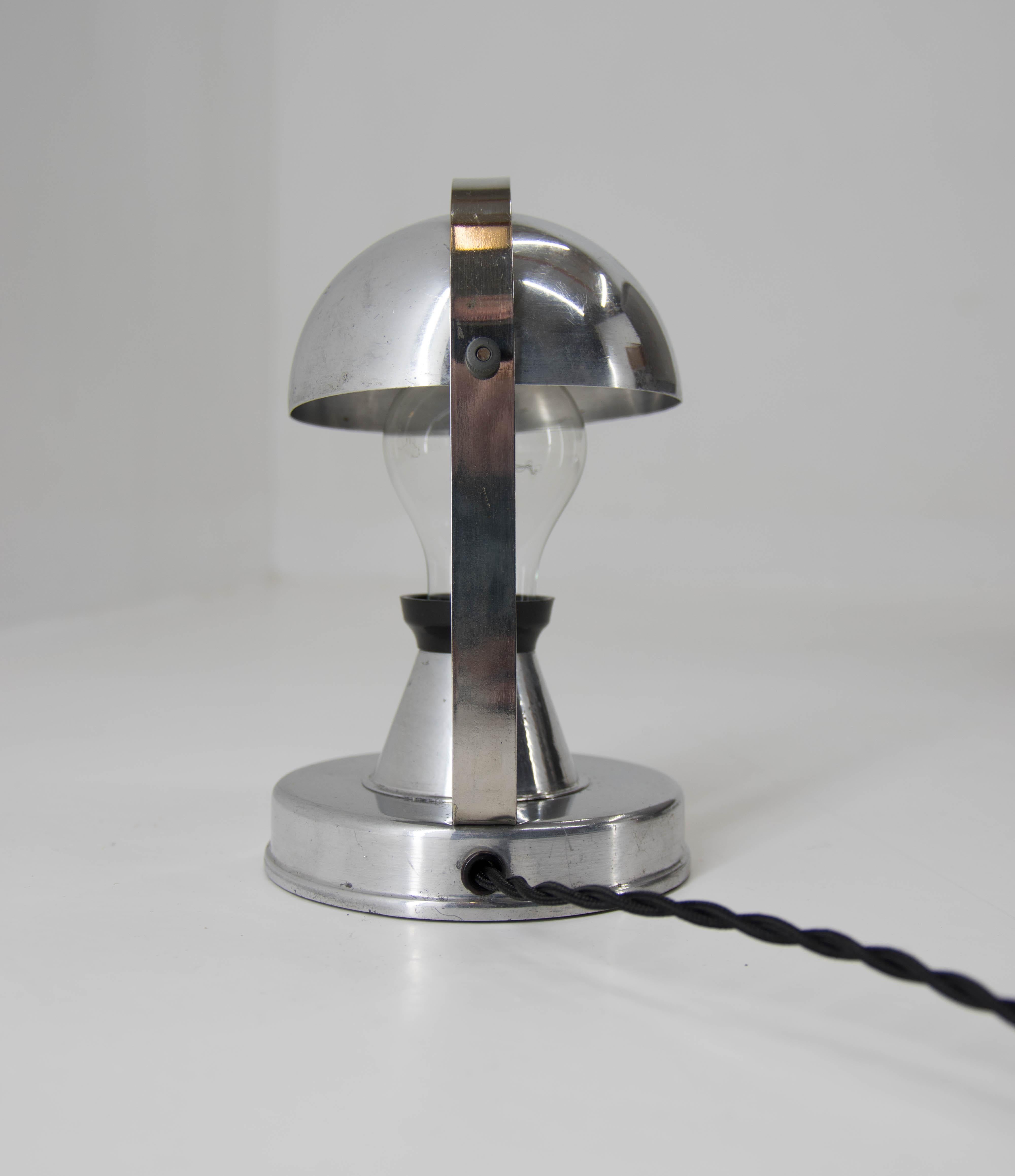 Aluminum Bauhaus Table Lamp by Franta Anyz, 1930, Restored