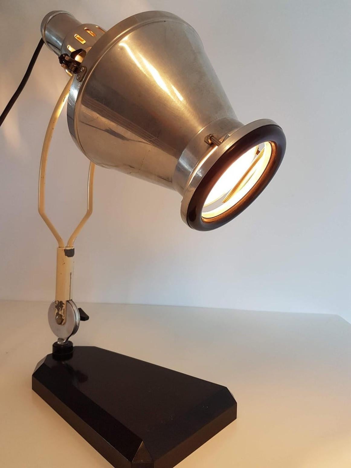 Metal Bauhaus Table Lamp by Hanau, circa 1940 For Sale